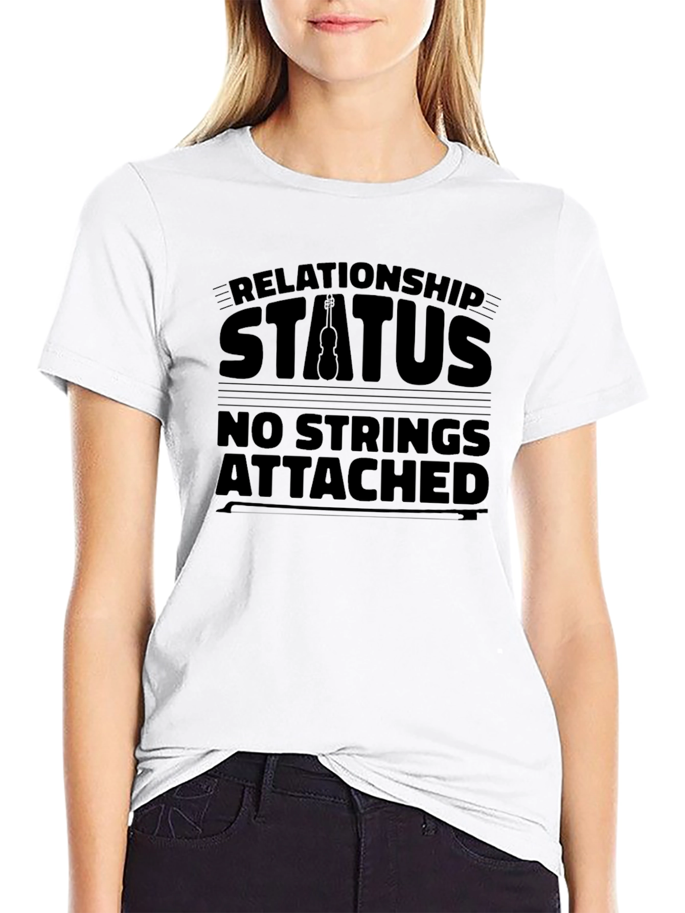 Black Relationship Status T-Shirt - No Strings Attached view 9