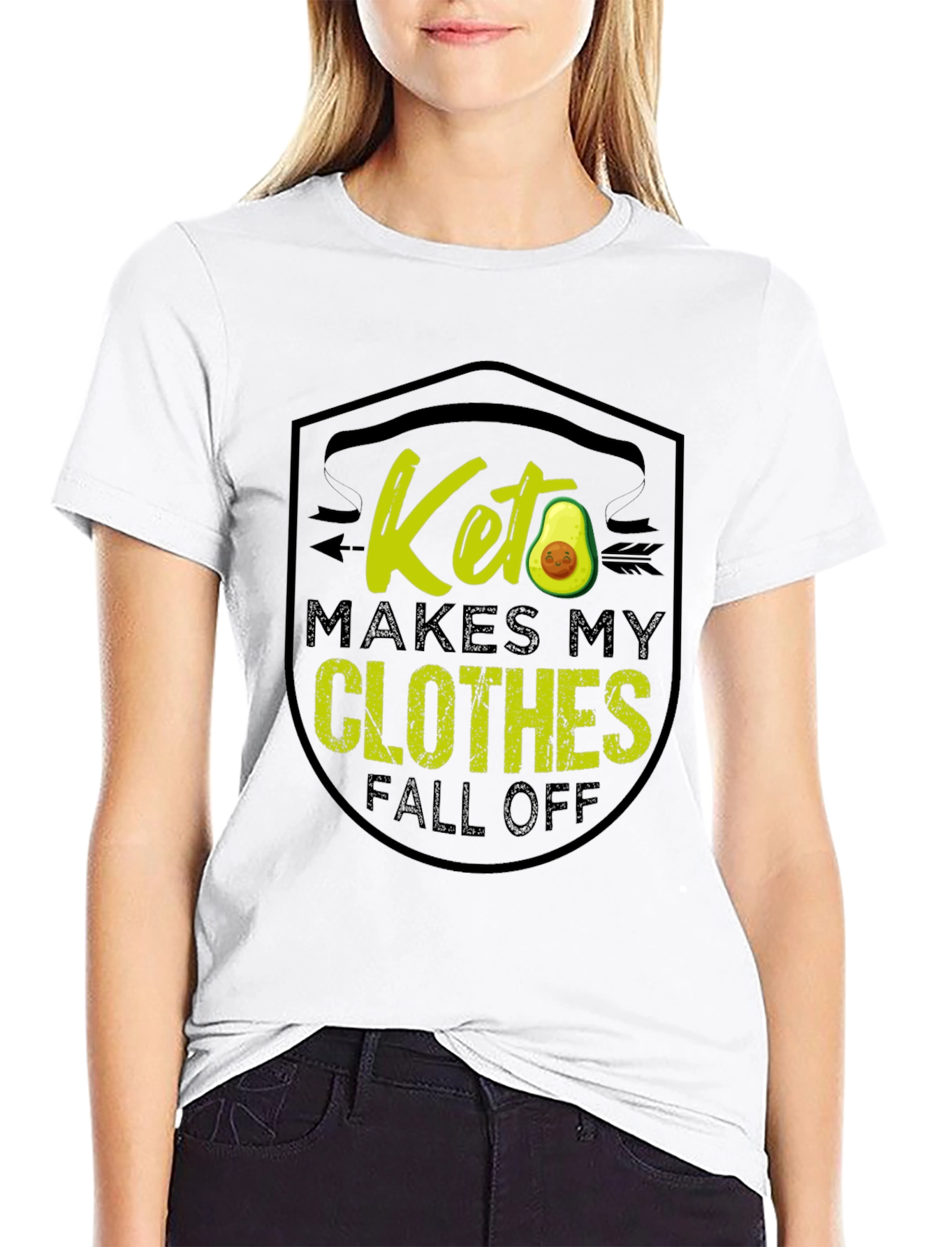Black Keto Diet T-Shirt - Makes My Clothes Fall Off view 9