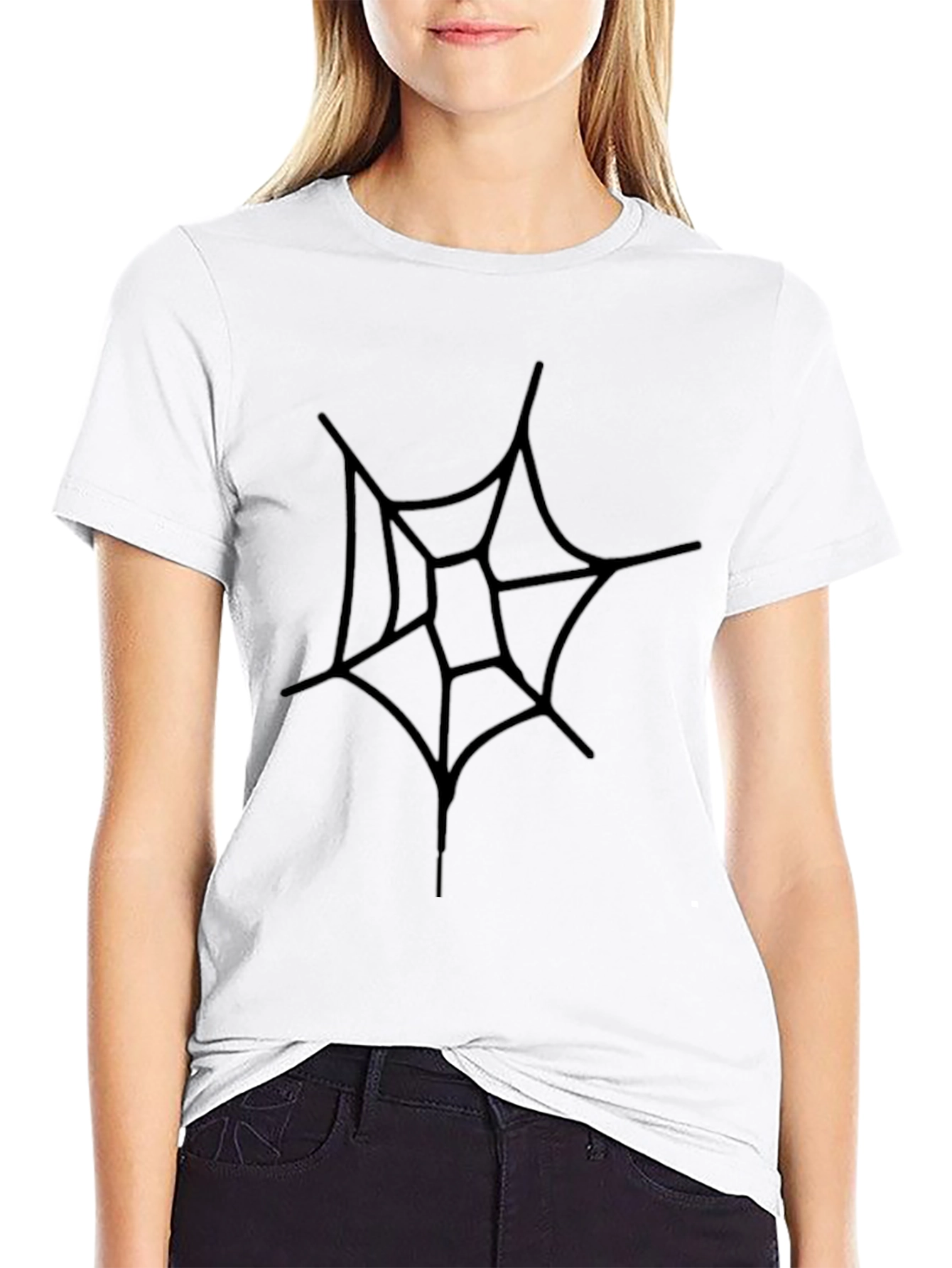 Black Men's Black Spiderweb Graphic T-Shirt view 9