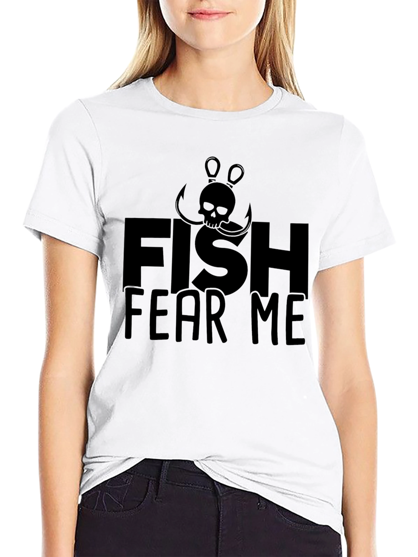 Fish Fear Me T-Shirt - Angler Skull Design - 9