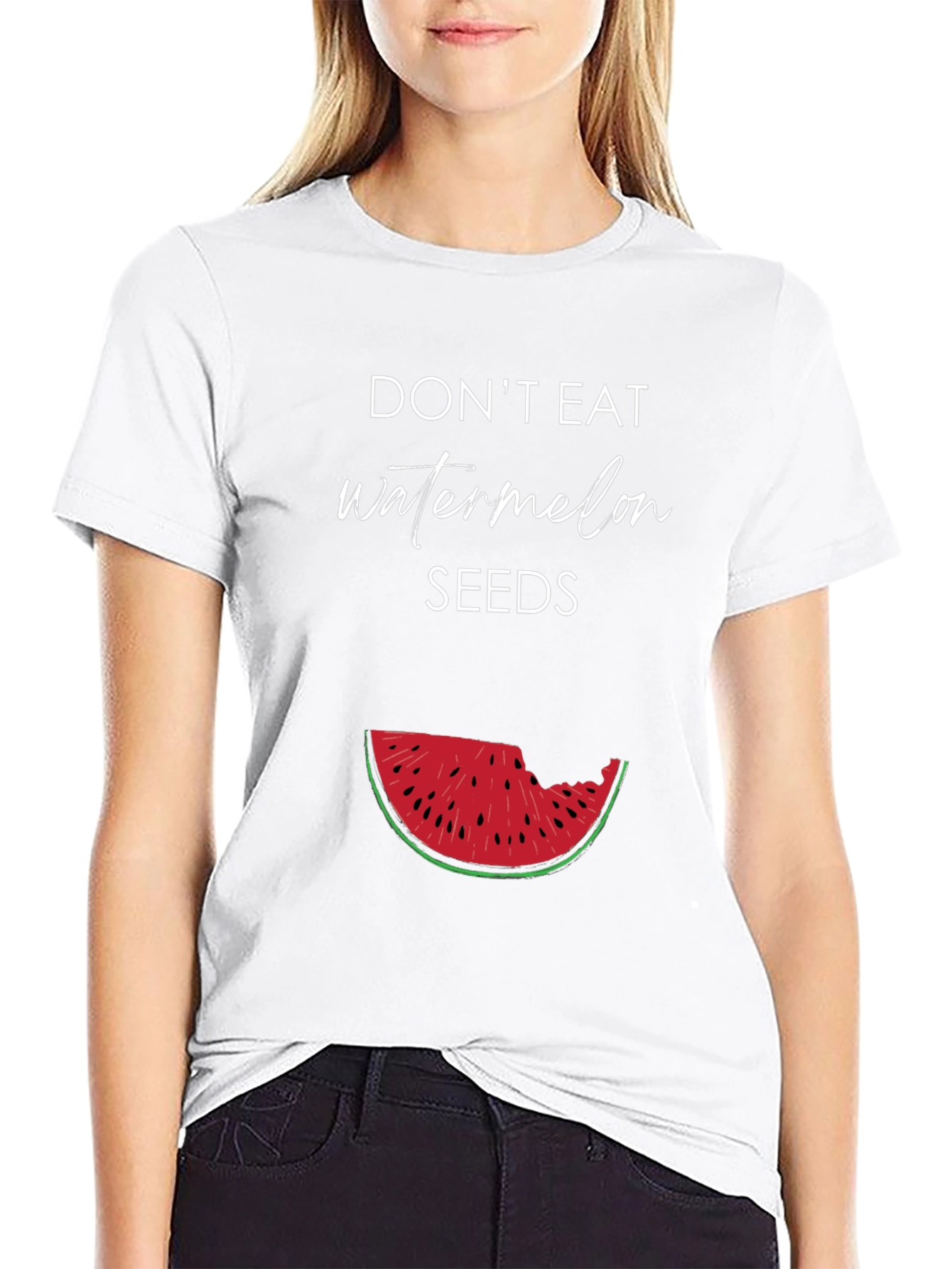Black Don't Eat Watermelon Seeds Graphic Tee view 9