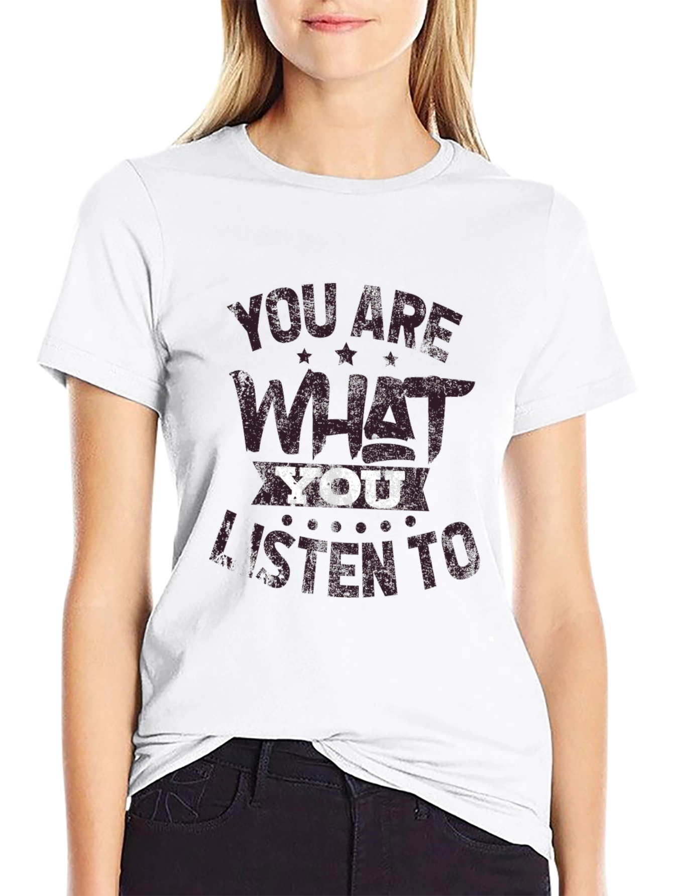 Black You Are What You Listen To Graphic Tee view 9