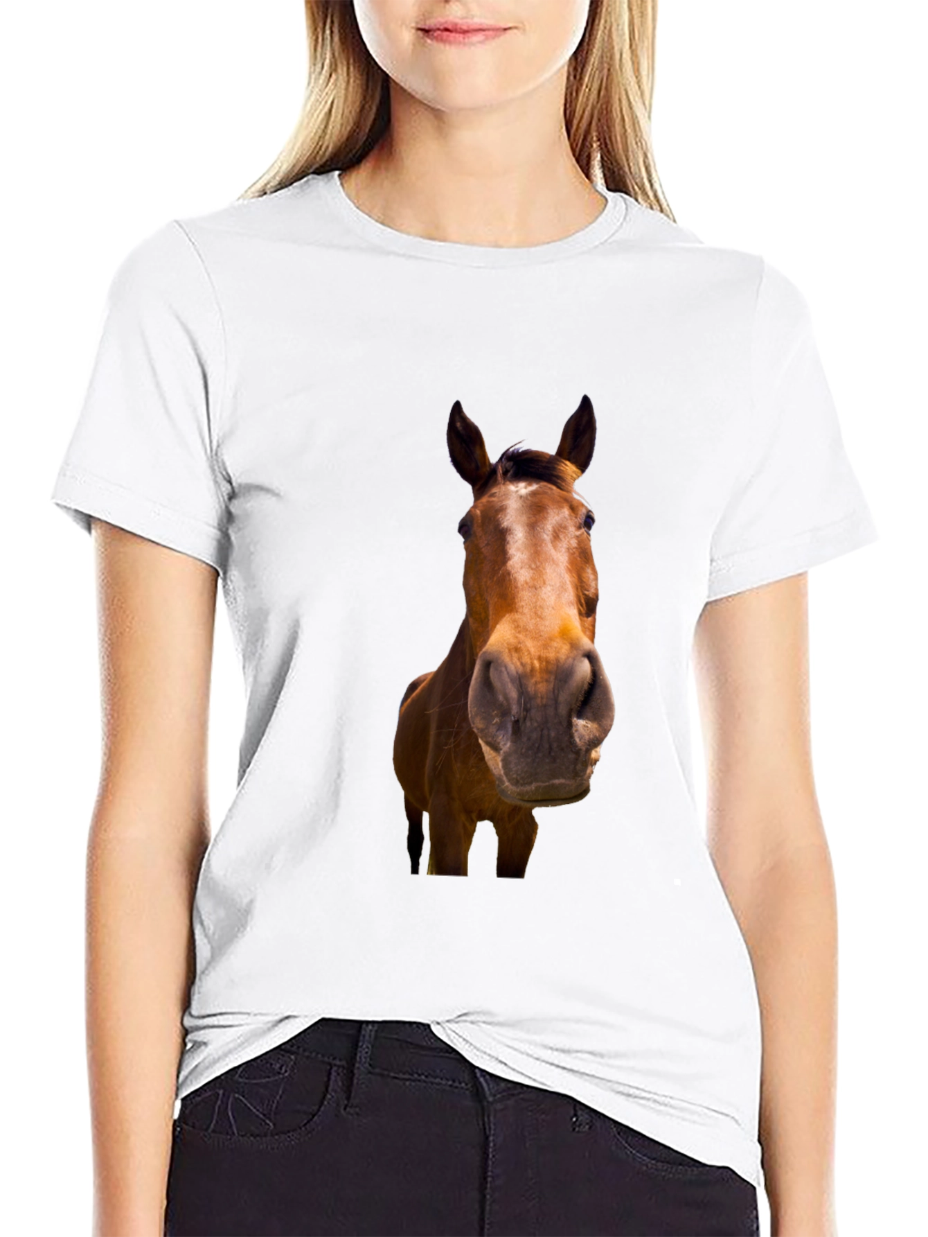 Black Black Horse Graphic T-Shirt for Men view 9