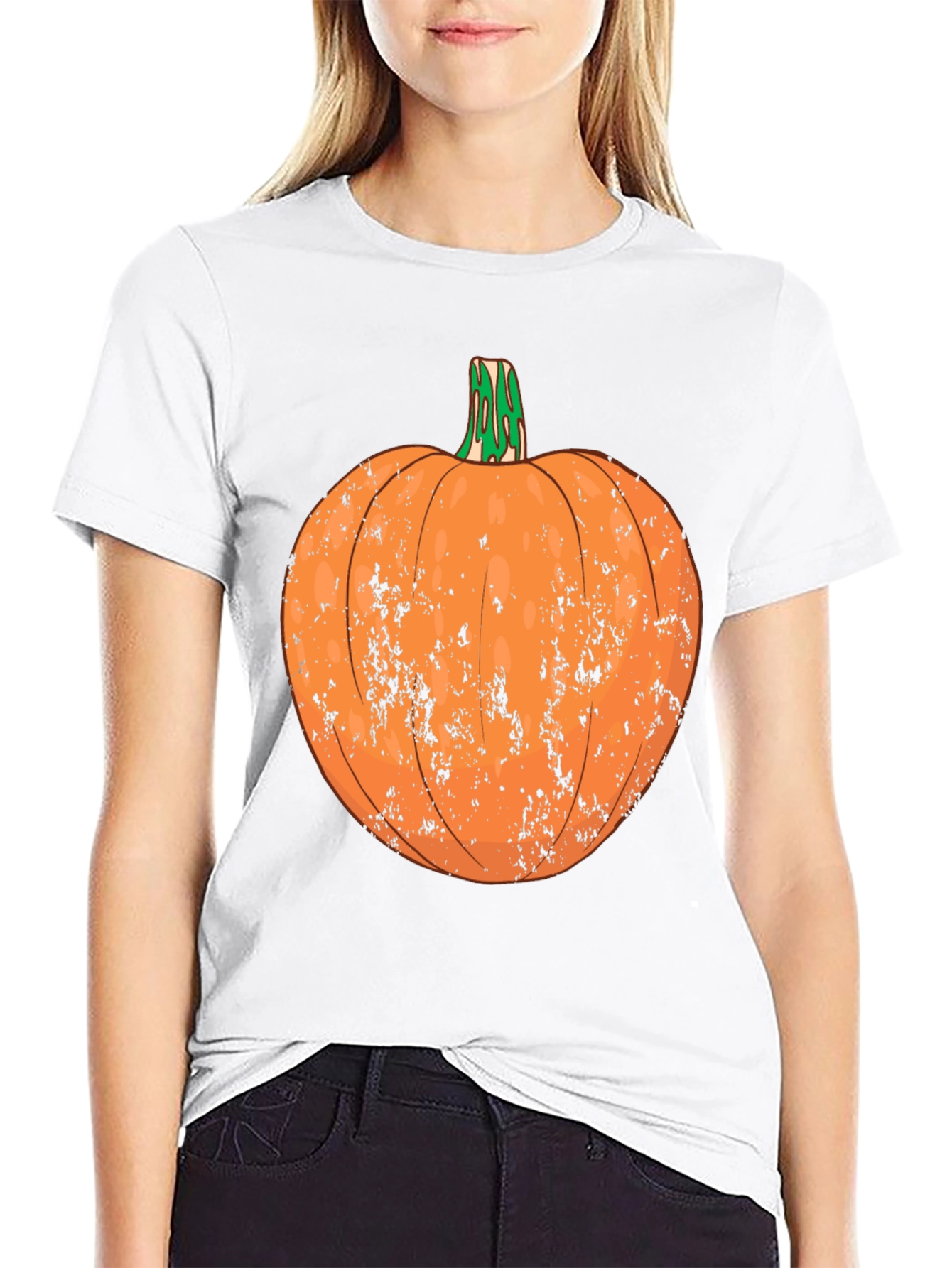 Distressed Pumpkin Graphic Tee - Halloween Ready - 9