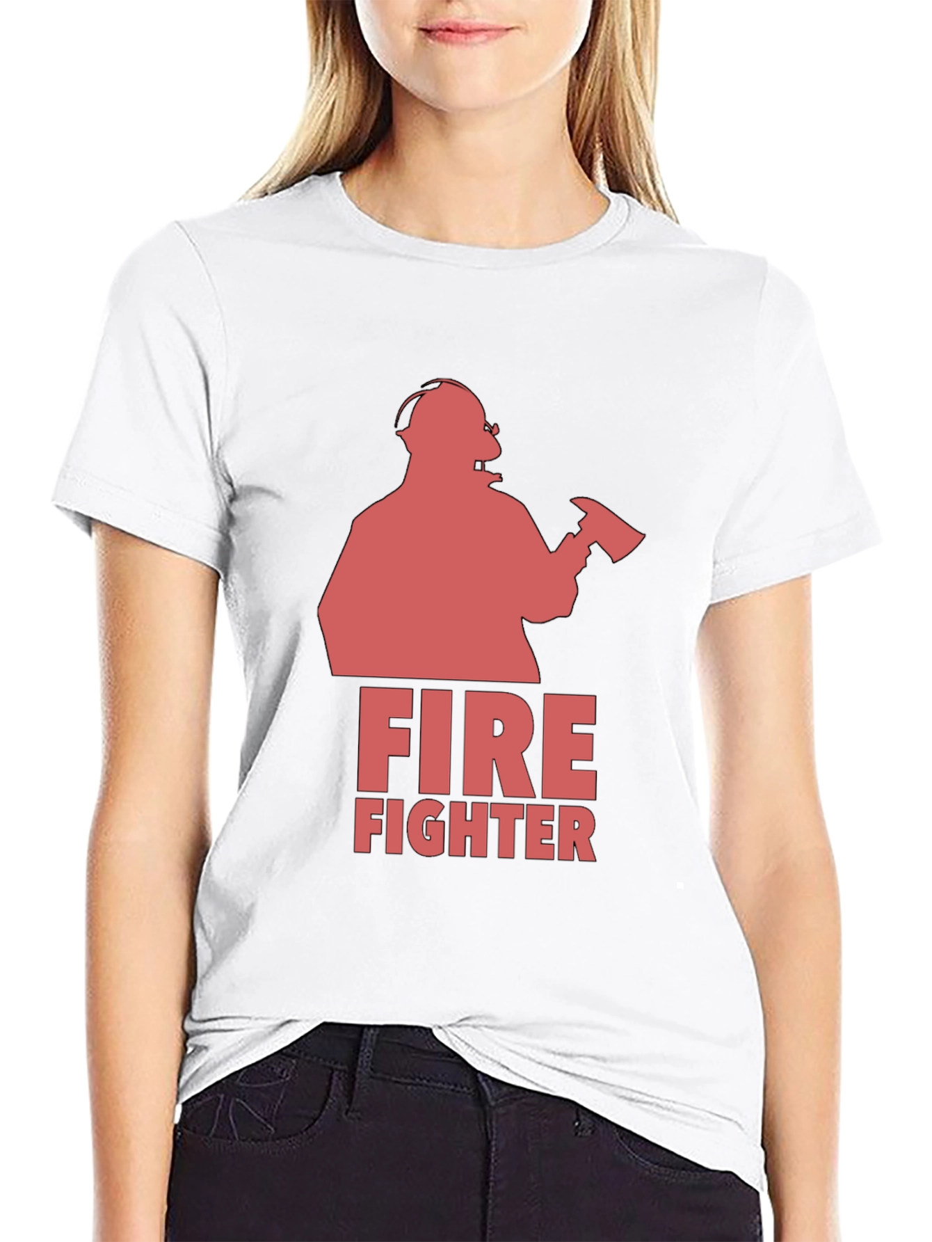 Black Firefighter Graphic Tee - Black Cotton T-Shirt view 9