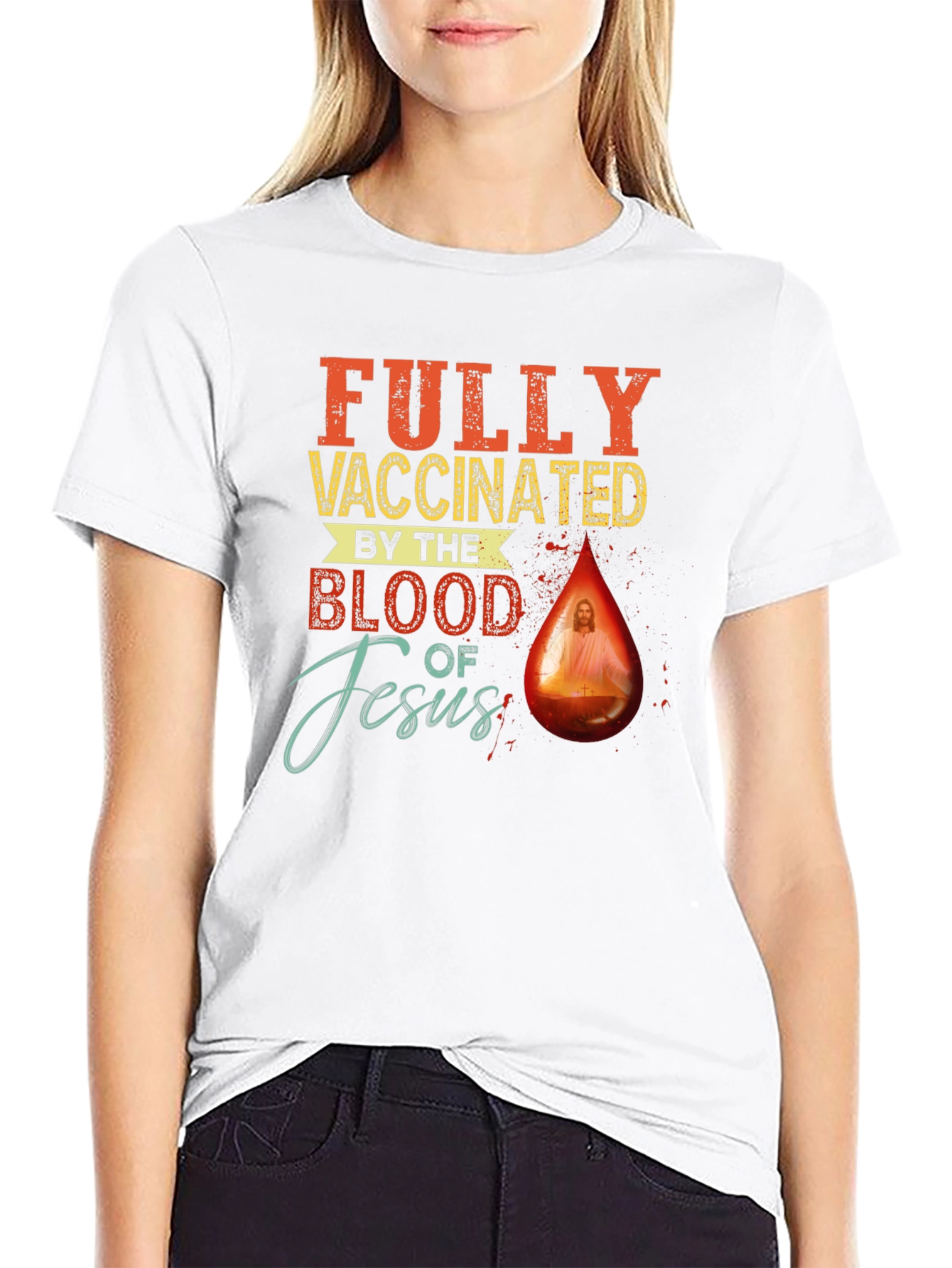 Black Fully Vaccinated by the Blood of Jesus T-Shirt view 9