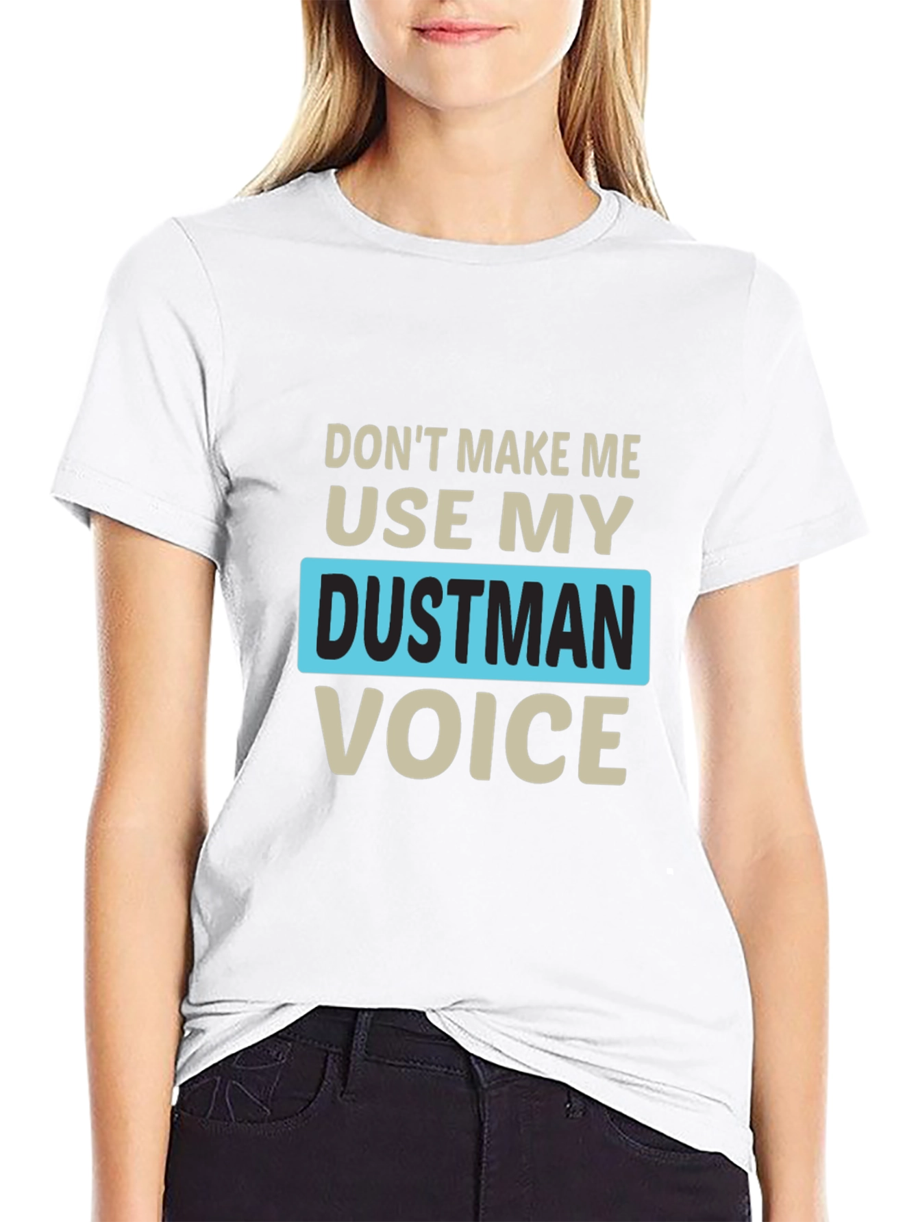 Black Dustman Voice Novelty T-Shirt - Funny Slogan Tee view 9
