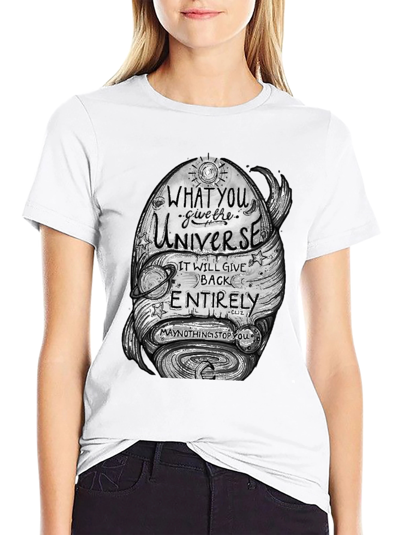 Black Universe Graphic Tee - Inspire & Motivate! view 9