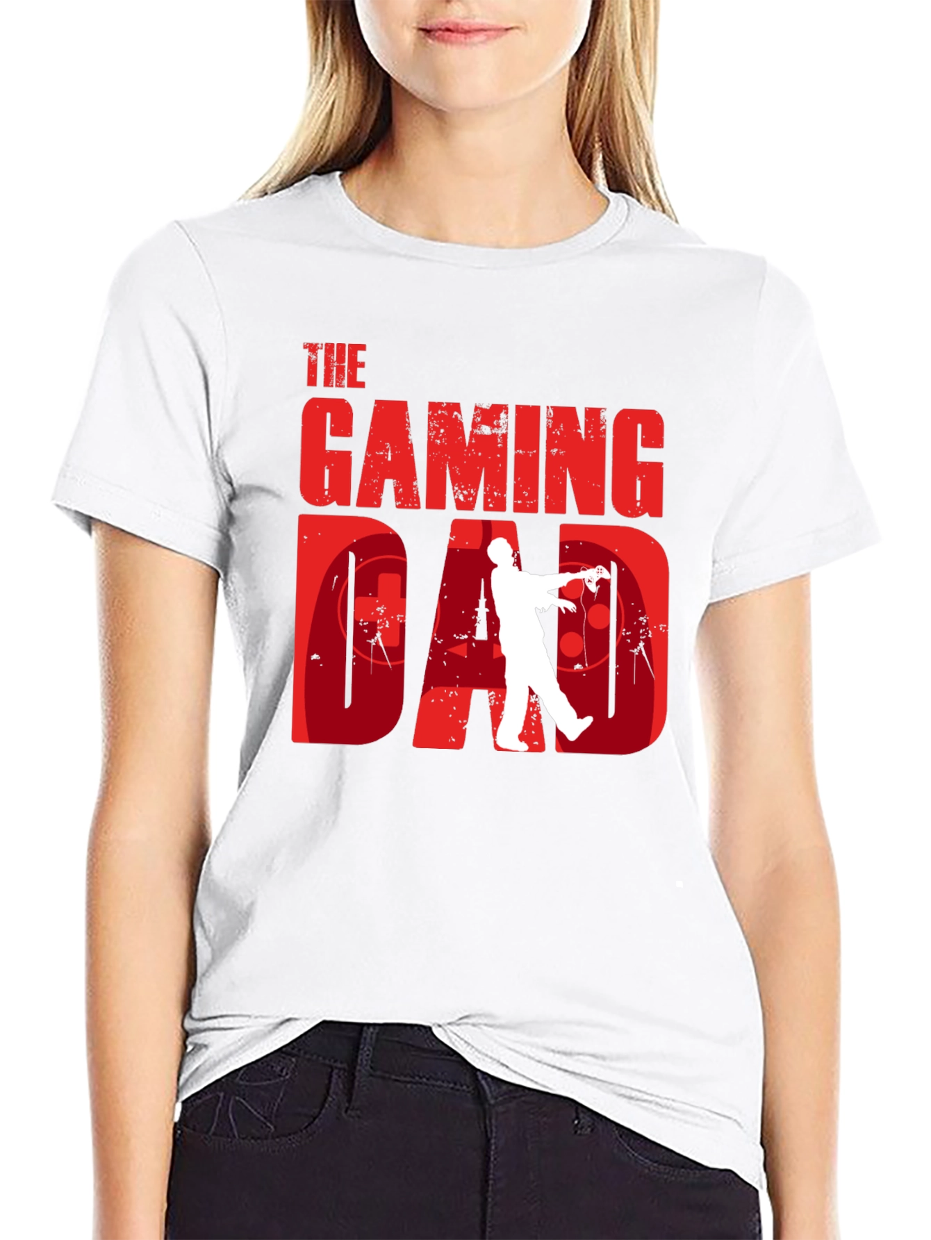 Black Gaming Dad T-Shirt - Gamer Zombie Graphic Tee view 9