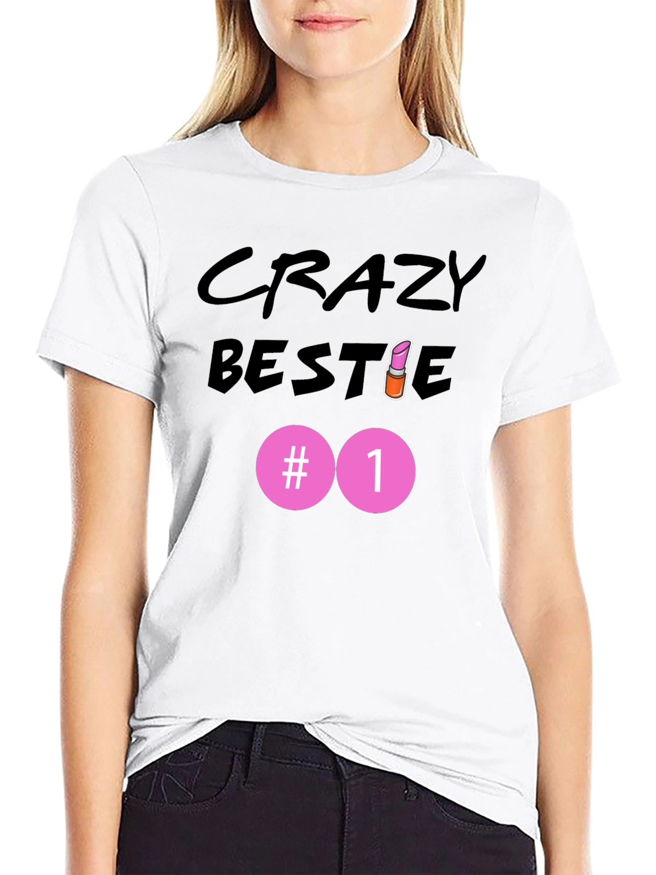 Crazy Bestie #1 Black T-Shirt - 9