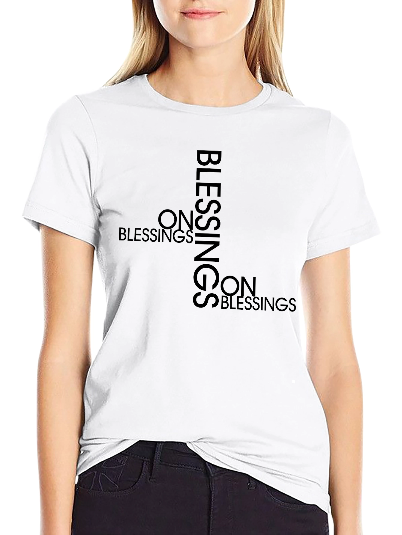Black Blessings On Blessings Graphic Tee - Black view 9