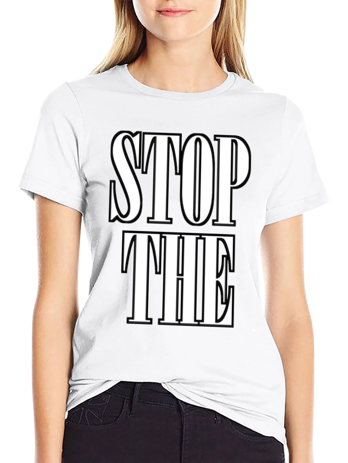 Black Stop The T-Shirt view 9