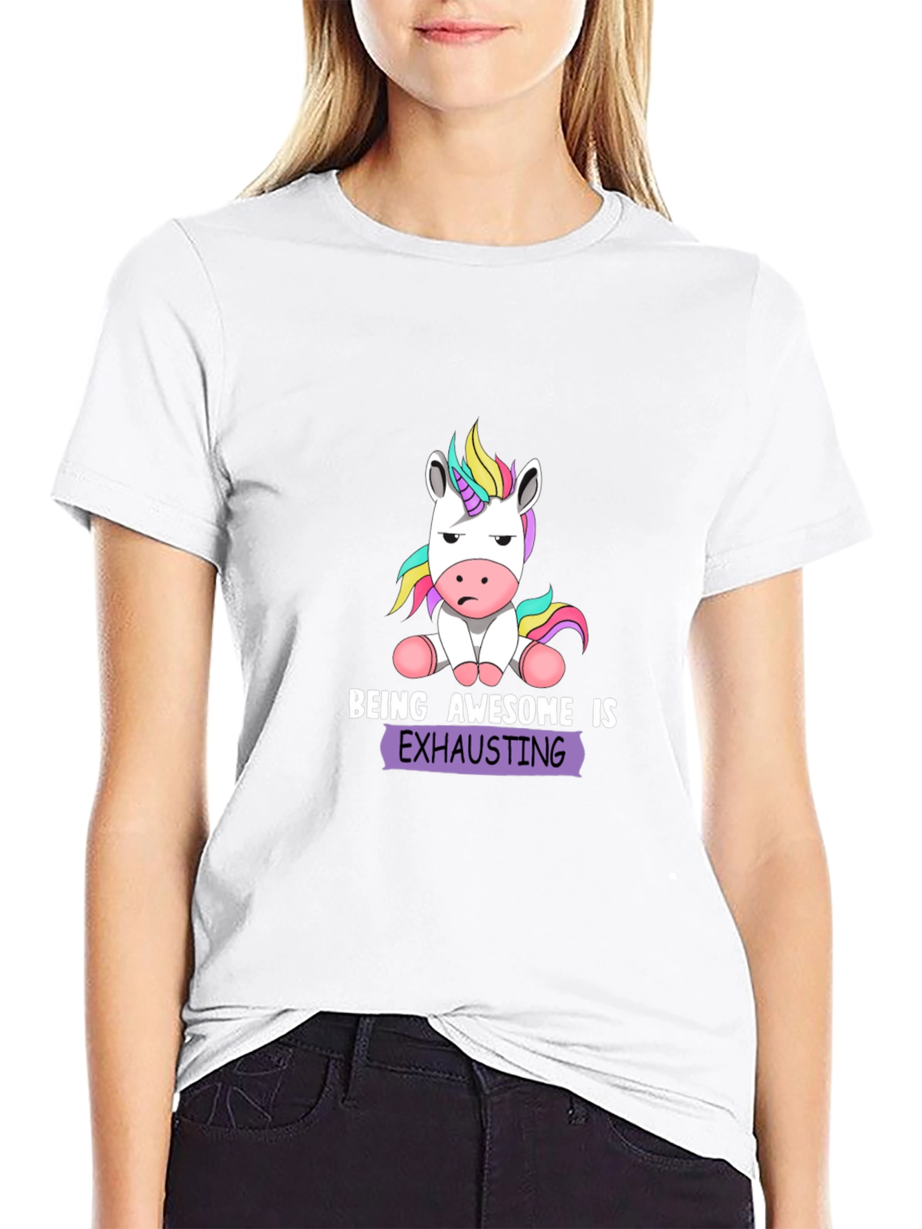 Black Being Awesome is Exhausting - Unicorn T-Shirt view 9