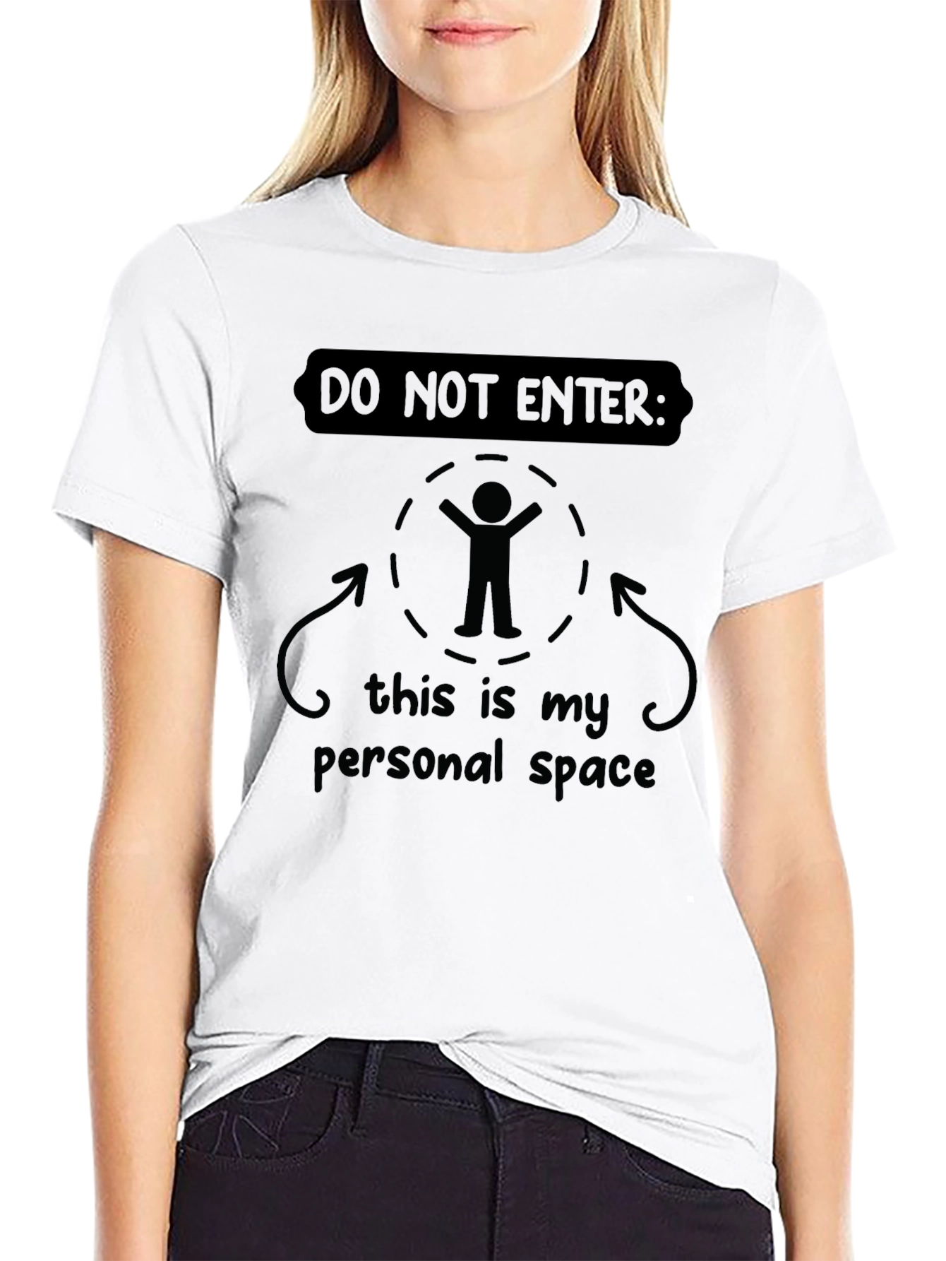 Black Personal Space T-Shirt - Funny Introvert Tee view 9
