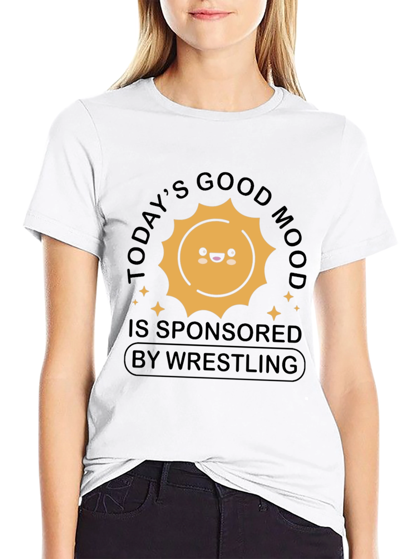 Black Good Mood Wrestling T-Shirt view 9