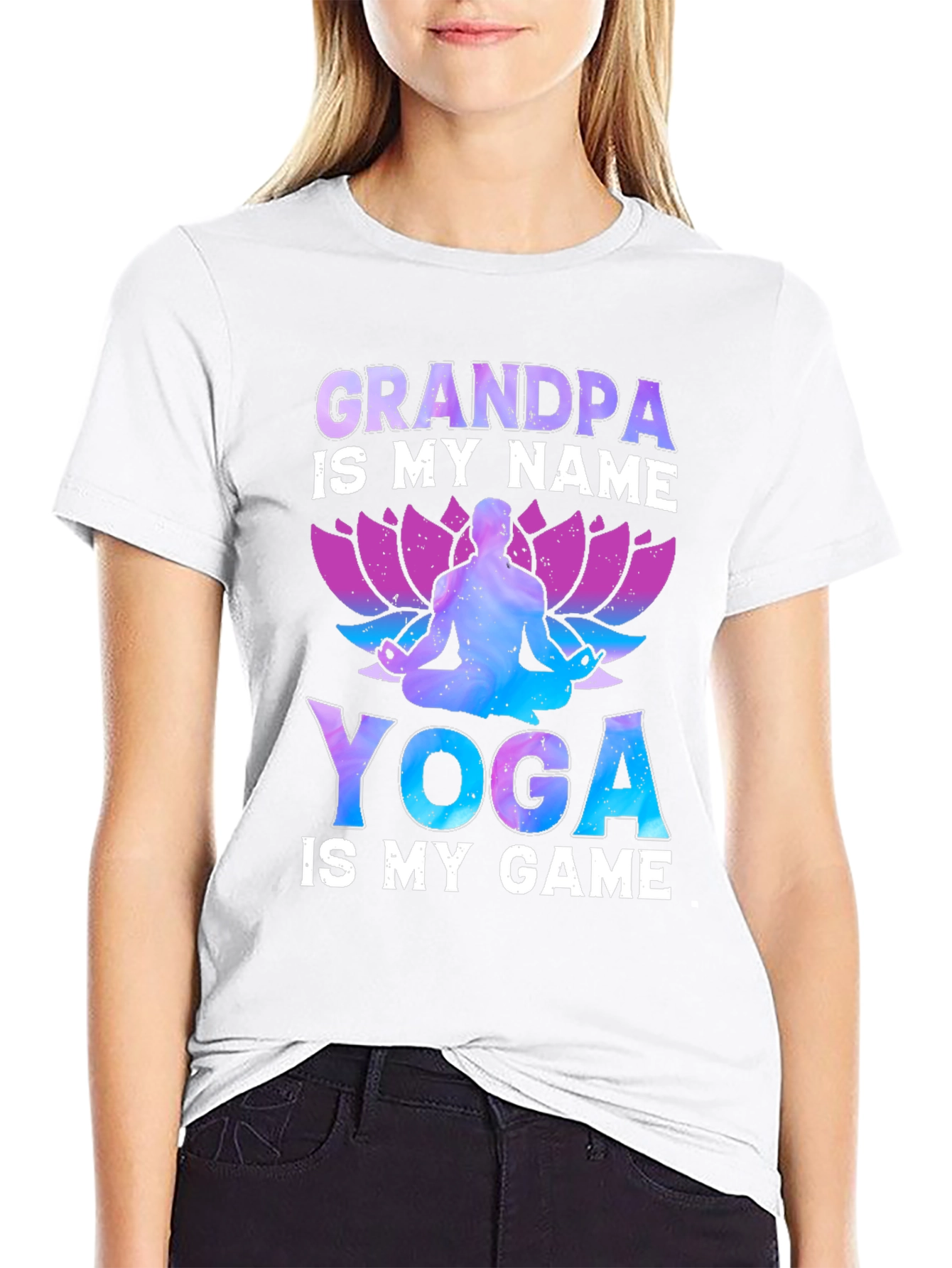 Black Grandpa Yoga T-Shirt view 9