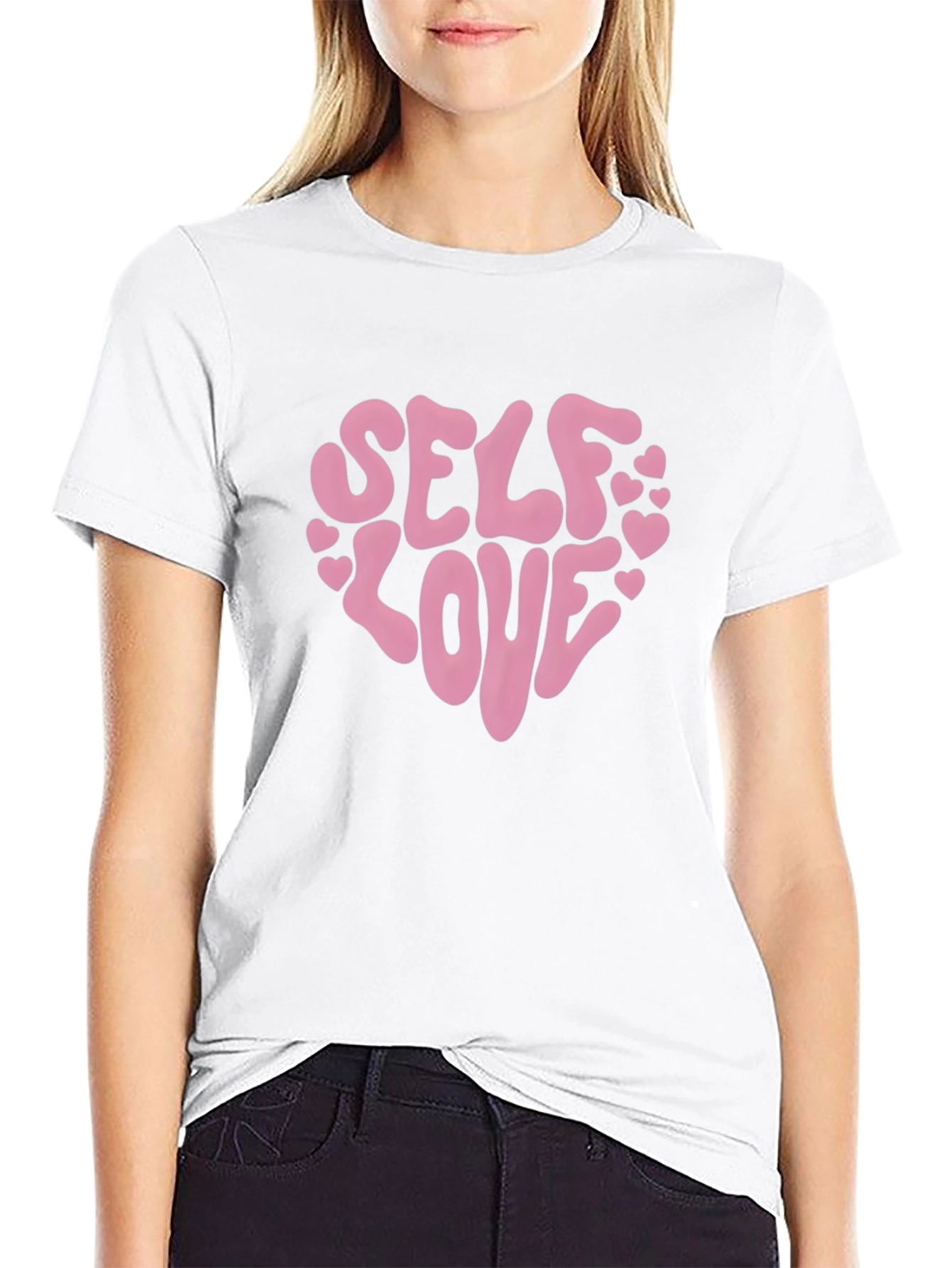 Black Self Love Heart Graphic Tee - Black view 9