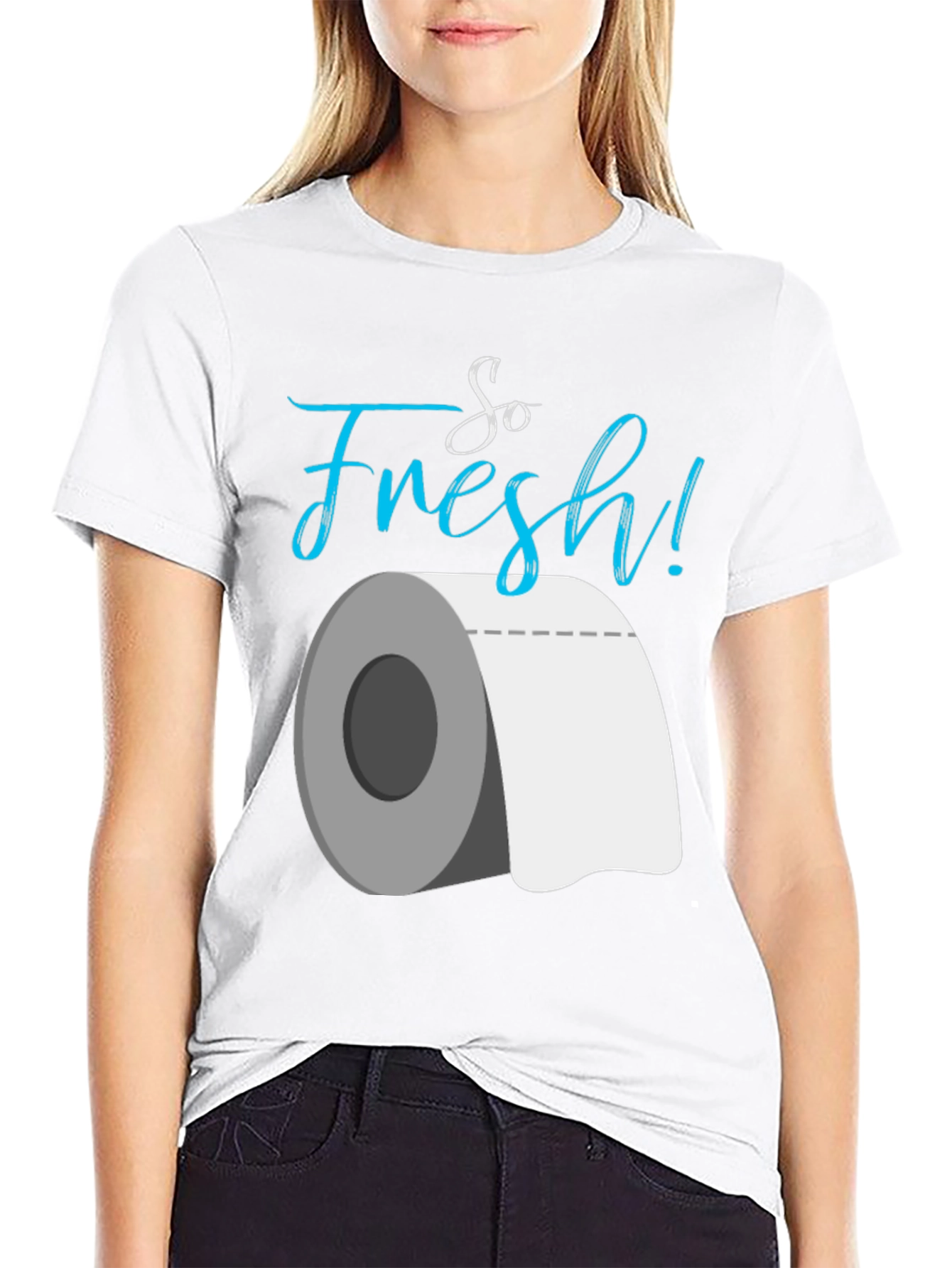 Black So Fresh Toilet Paper Graphic T-Shirt view 9