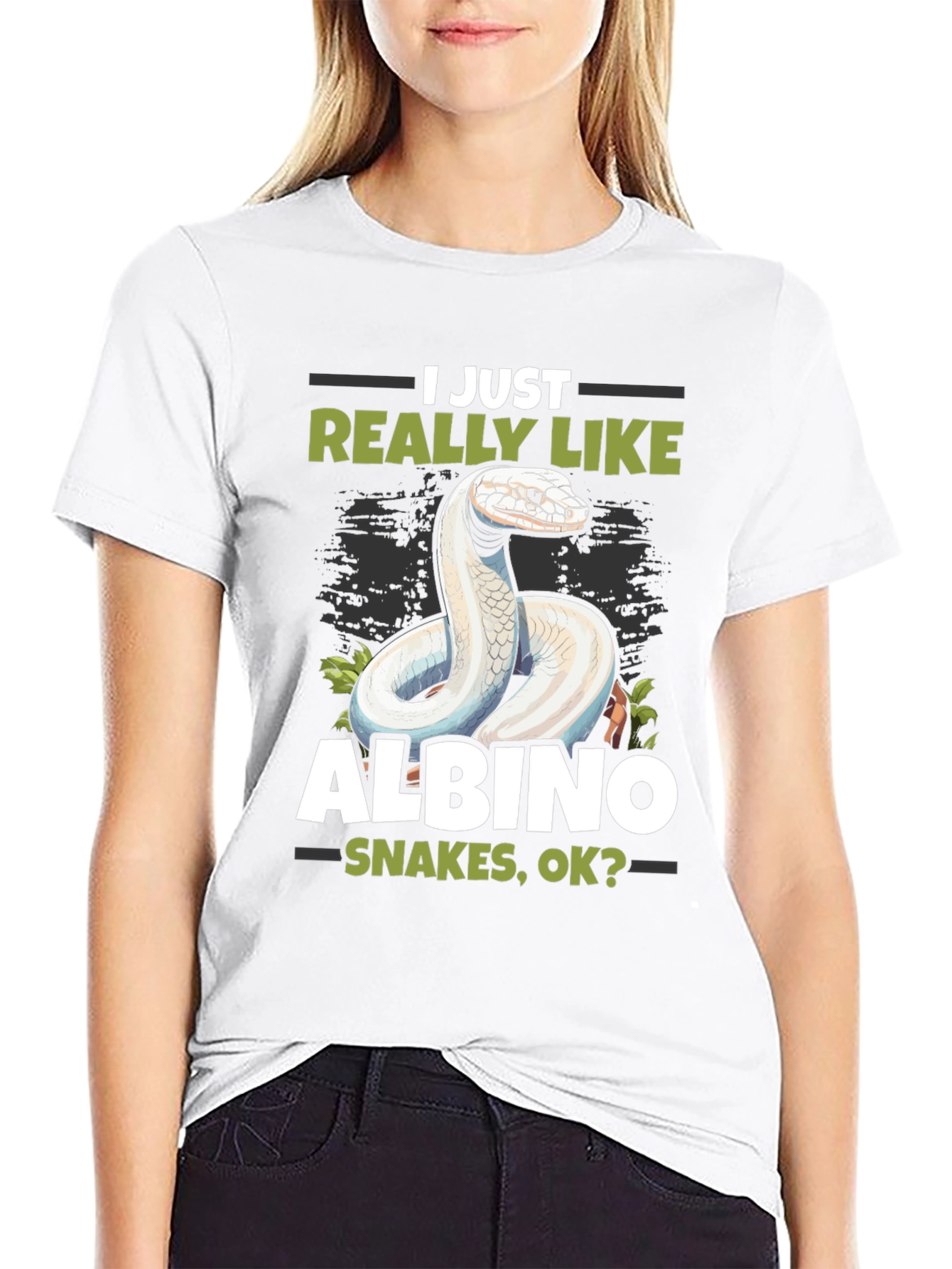 Black Albino Snake Lover T-Shirt - Reptile Pet Tee view 9