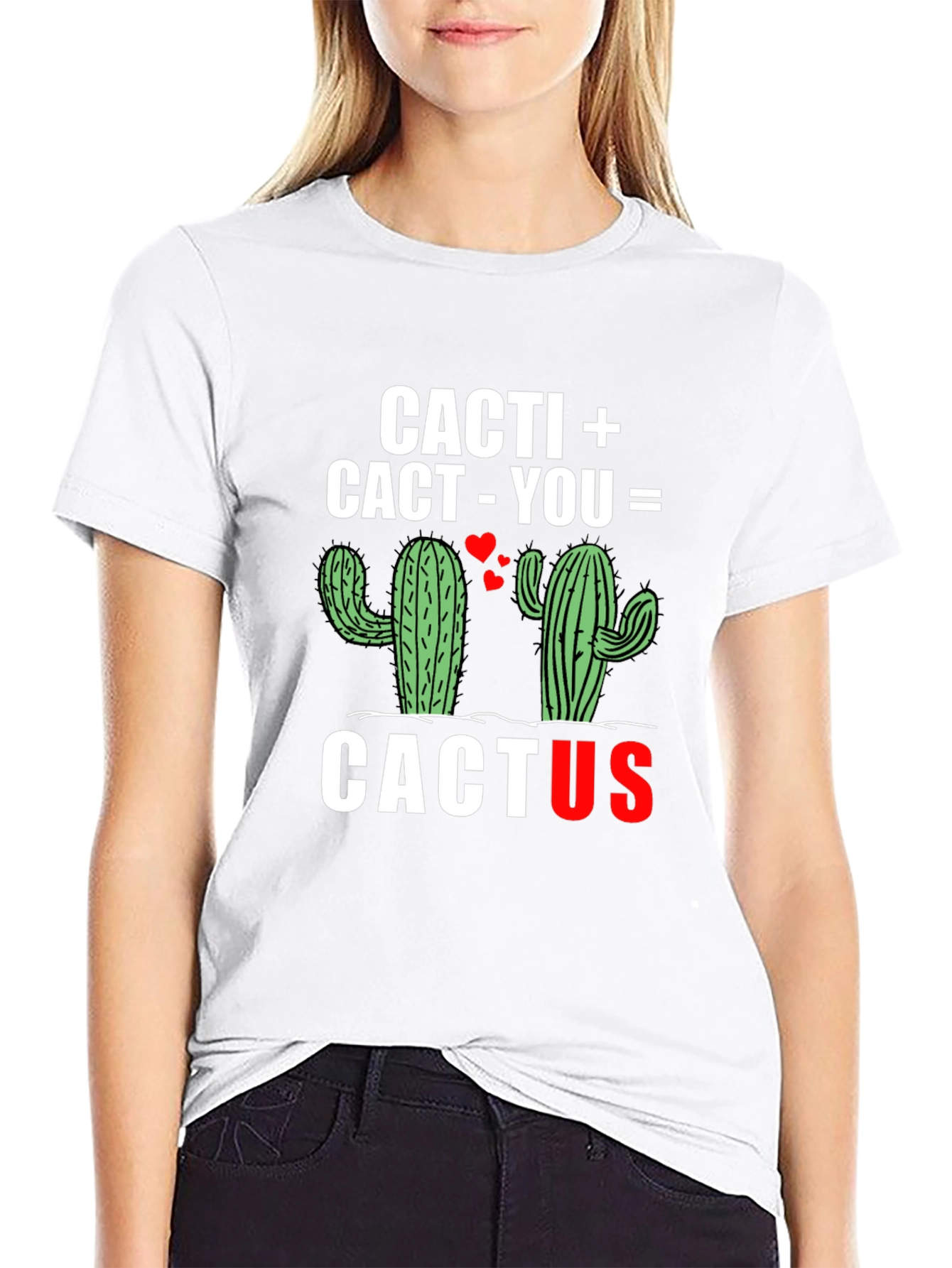 Black Cacti Cactus T-Shirt - Love Equation Graphic Tee view 9