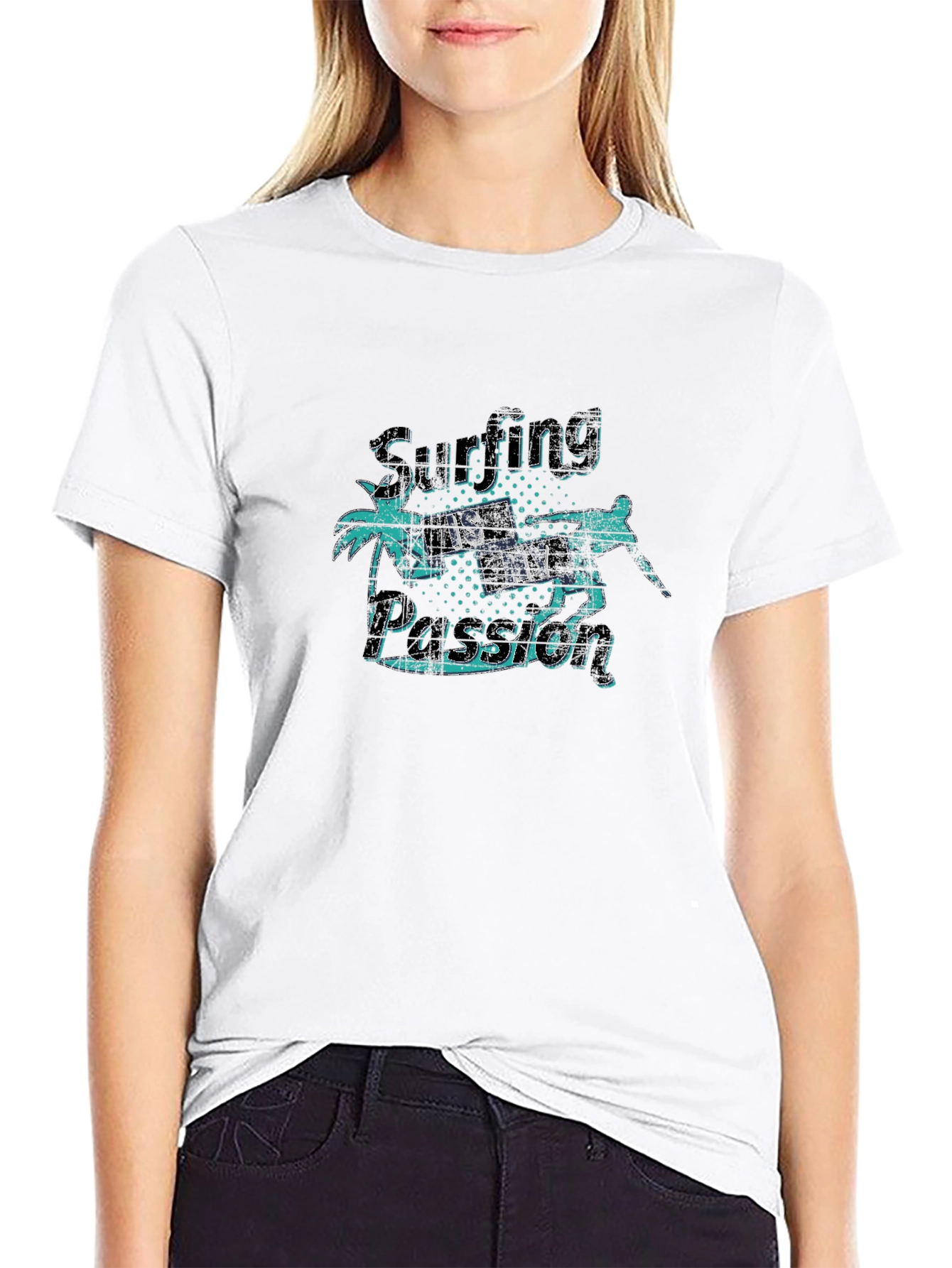 Surfing is My Passion Black Graphic T-Shirt - 9