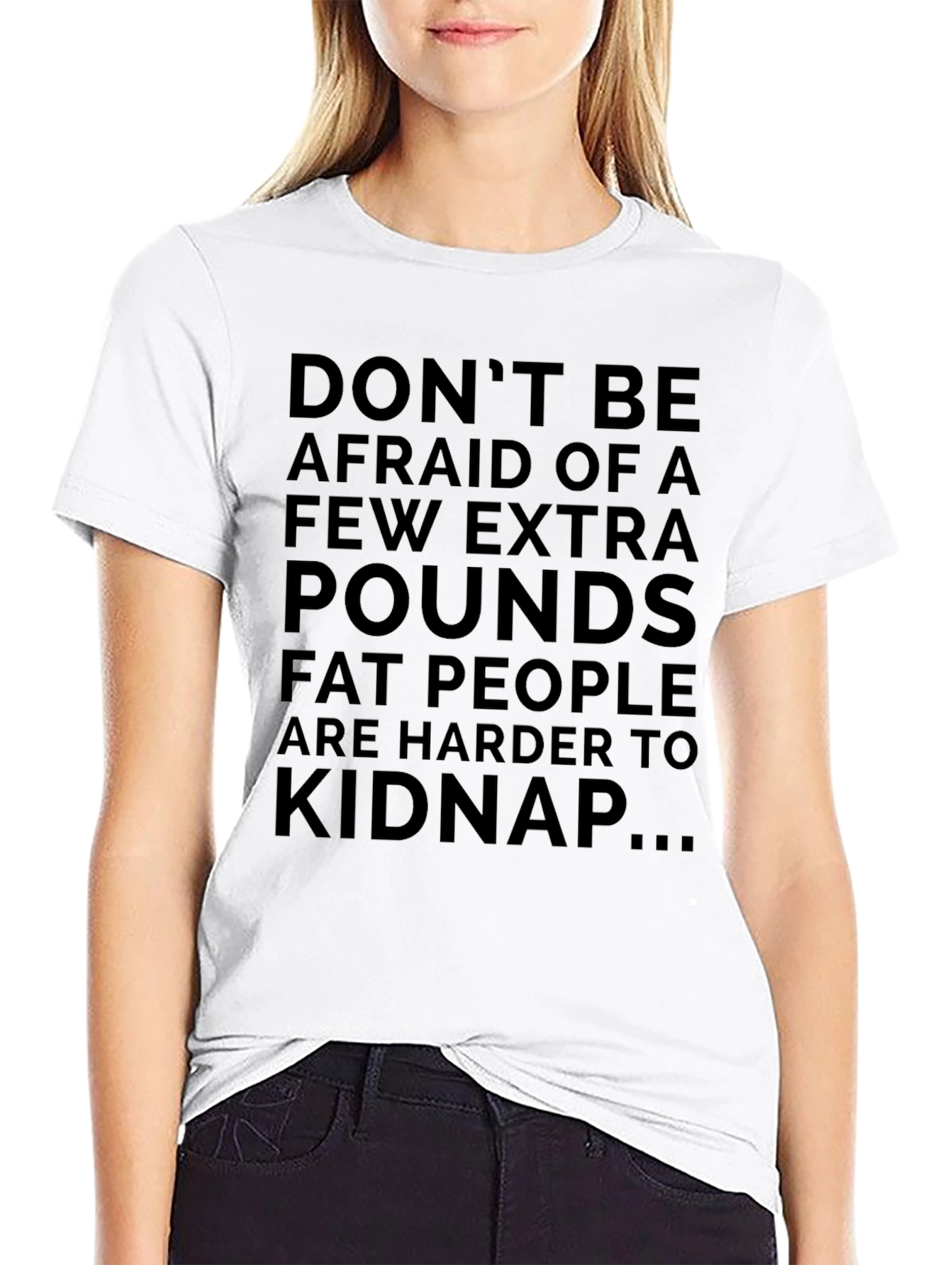Black Funny 'Don't Be Afraid' Graphic Tee view 9