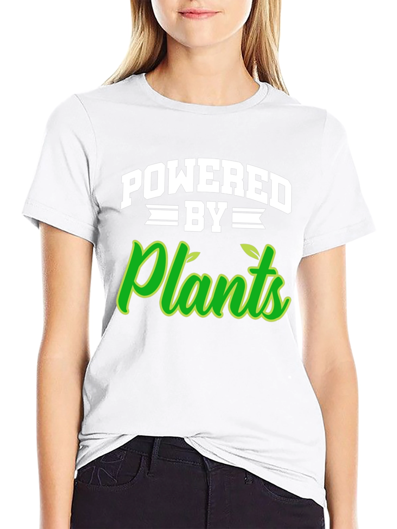 Black Powered by Plants Black T-Shirt view 9