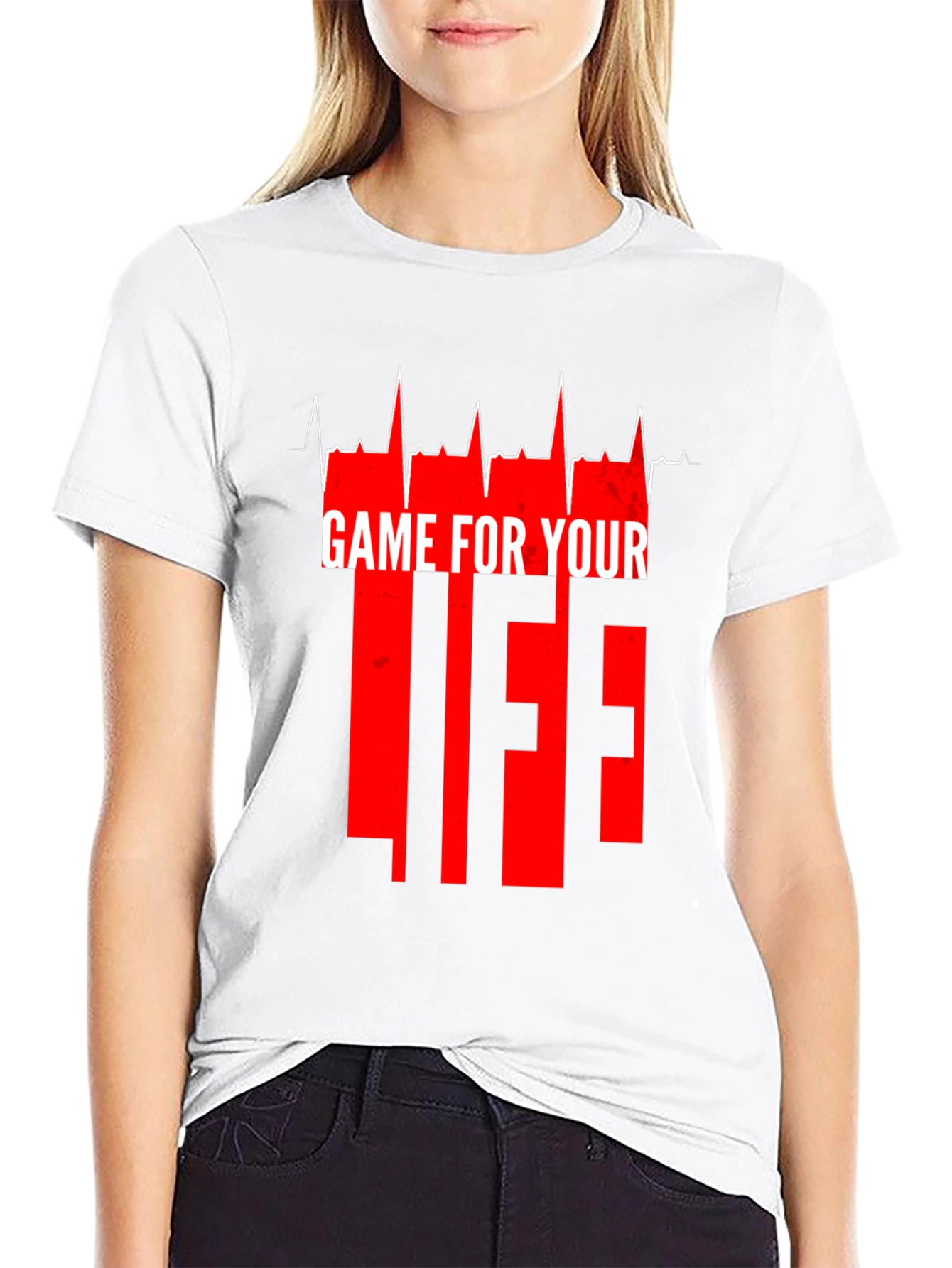 Black Game For Your Life Graphic Tee - Black view 9