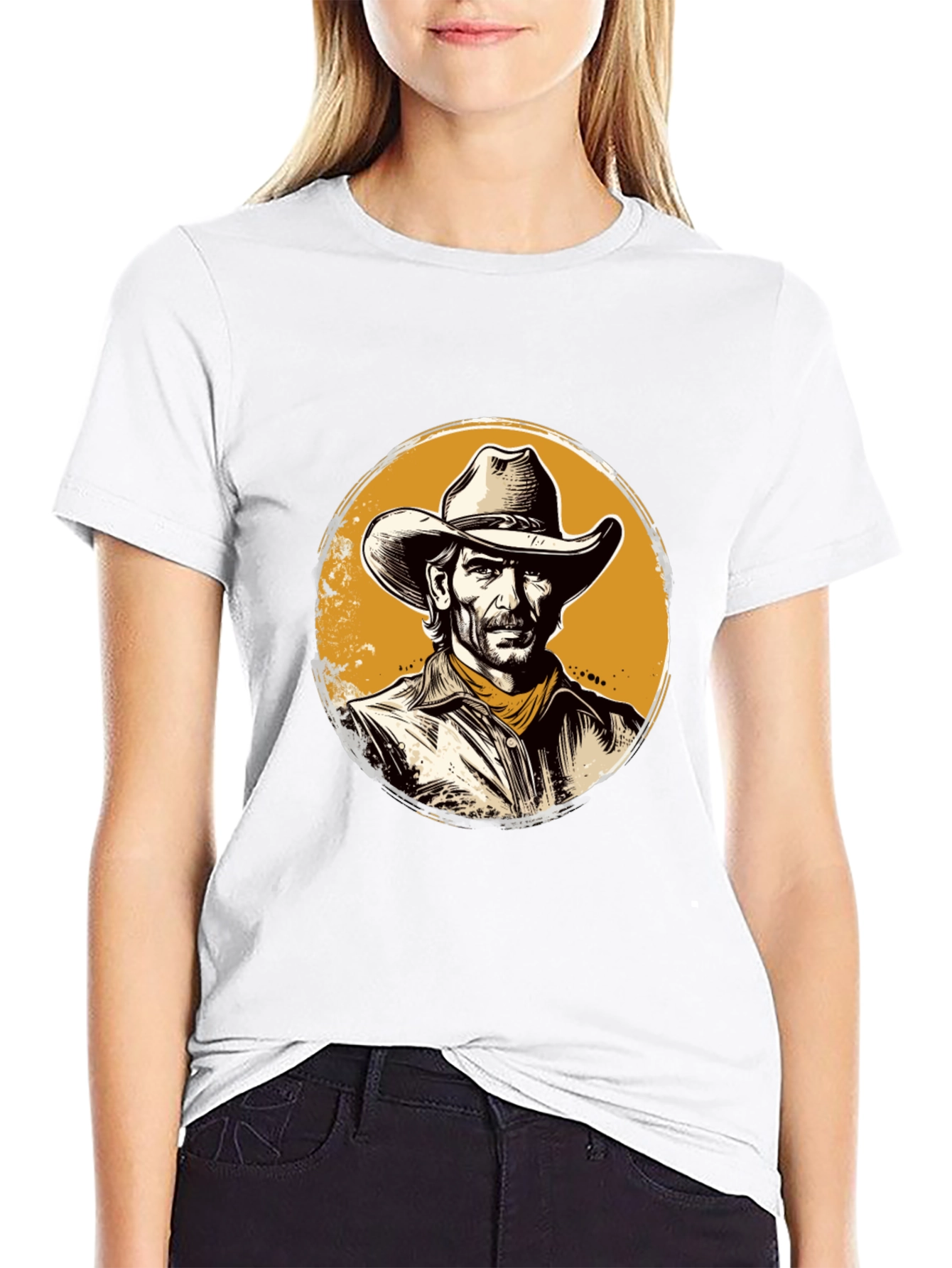 Black Cowboy Graphic Black T-Shirt view 9