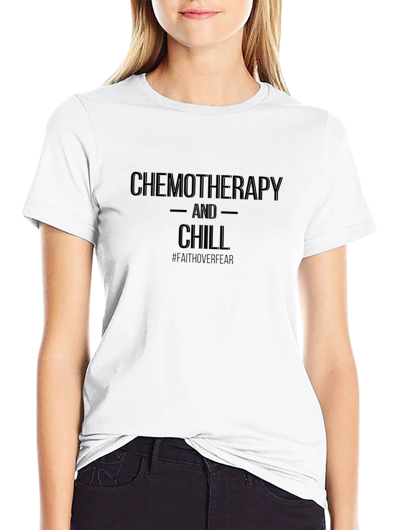 Black Chemotherapy and Chill T-Shirt: Faith Over Fear  view 9