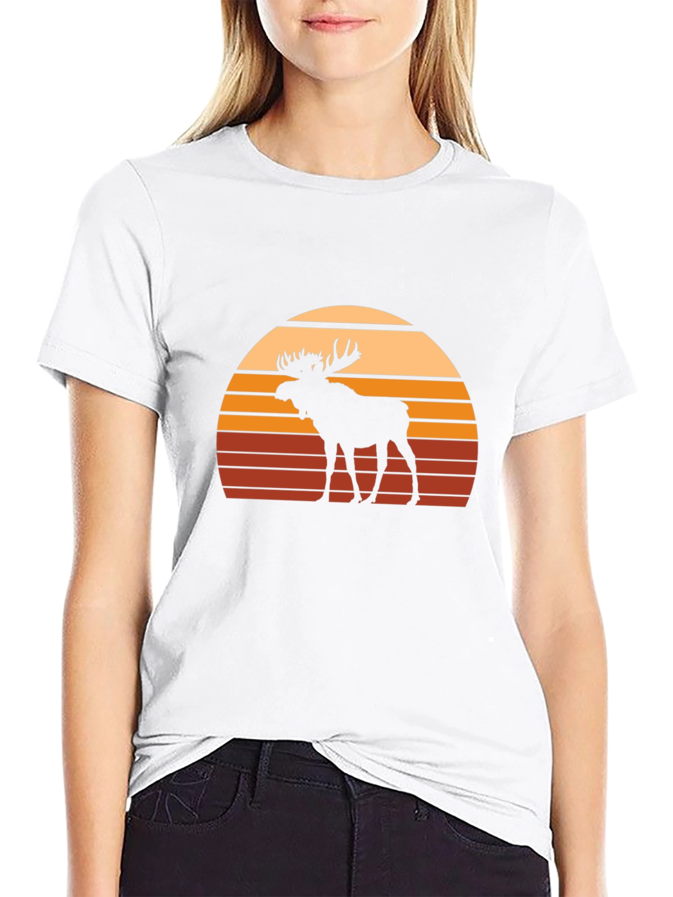 Black Moose Sunset Graphic Tee - Black Casual Shirt view 9