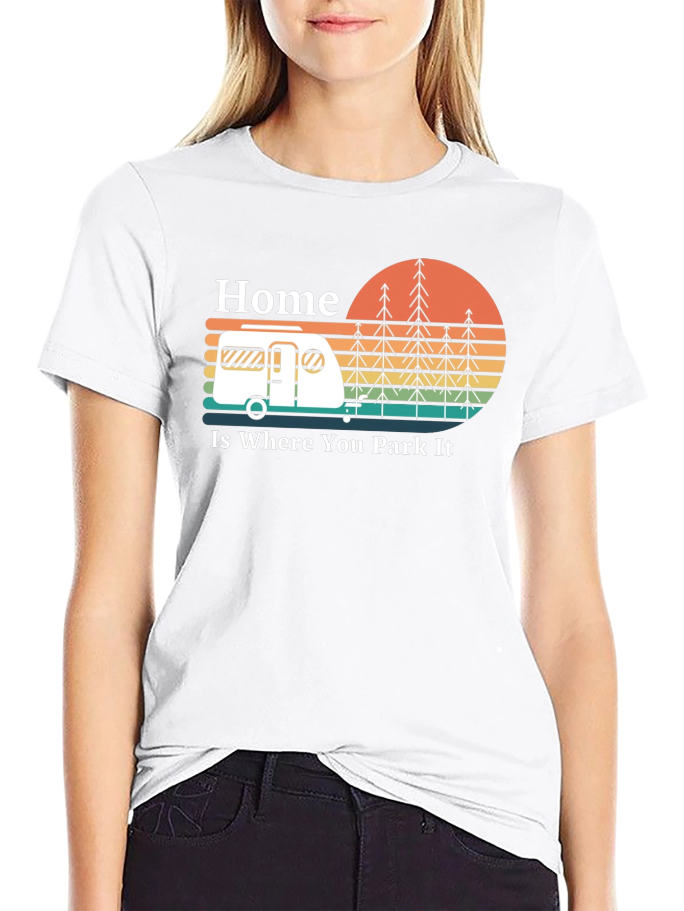 Black Home is Where You Park It - Camper T-Shirt view 9