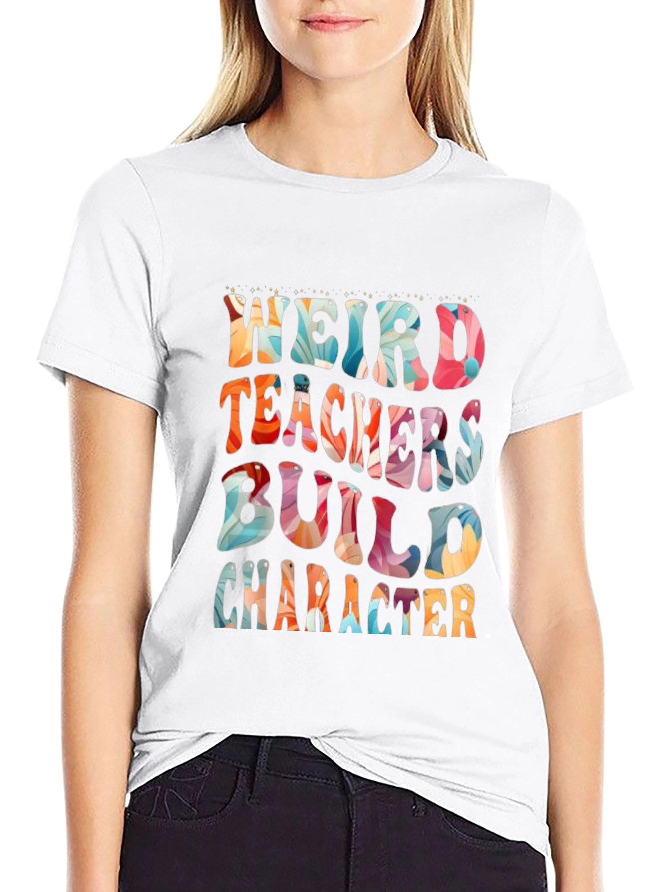 Black Weird Teachers Build Character T-Shirt view 9