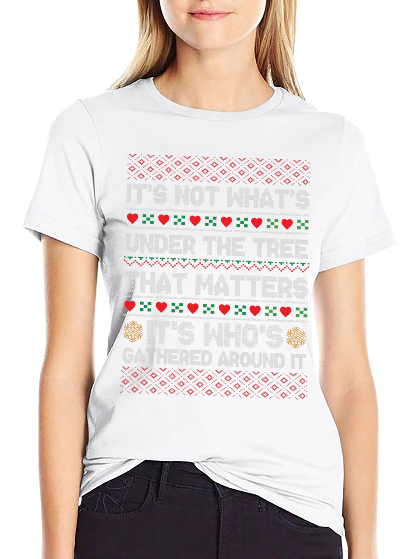 Black Festive Christmas Sweater T-Shirt view 9