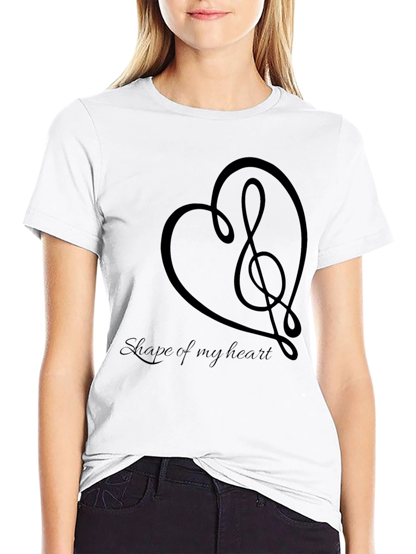 Black Shape of My Heart Music T-Shirt view 9