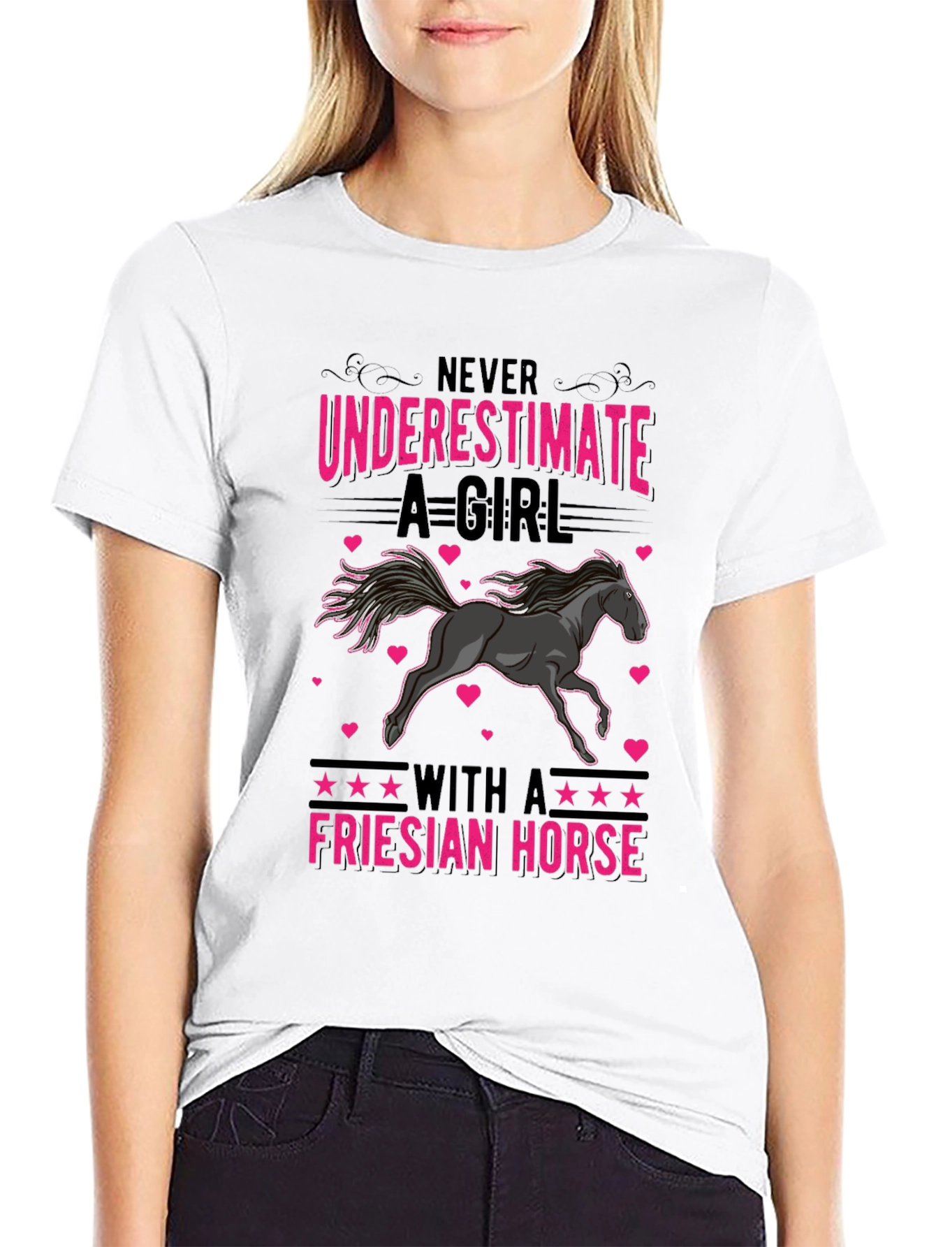 Friesian Horse Girl's T-Shirt - Never Underestimate - 9