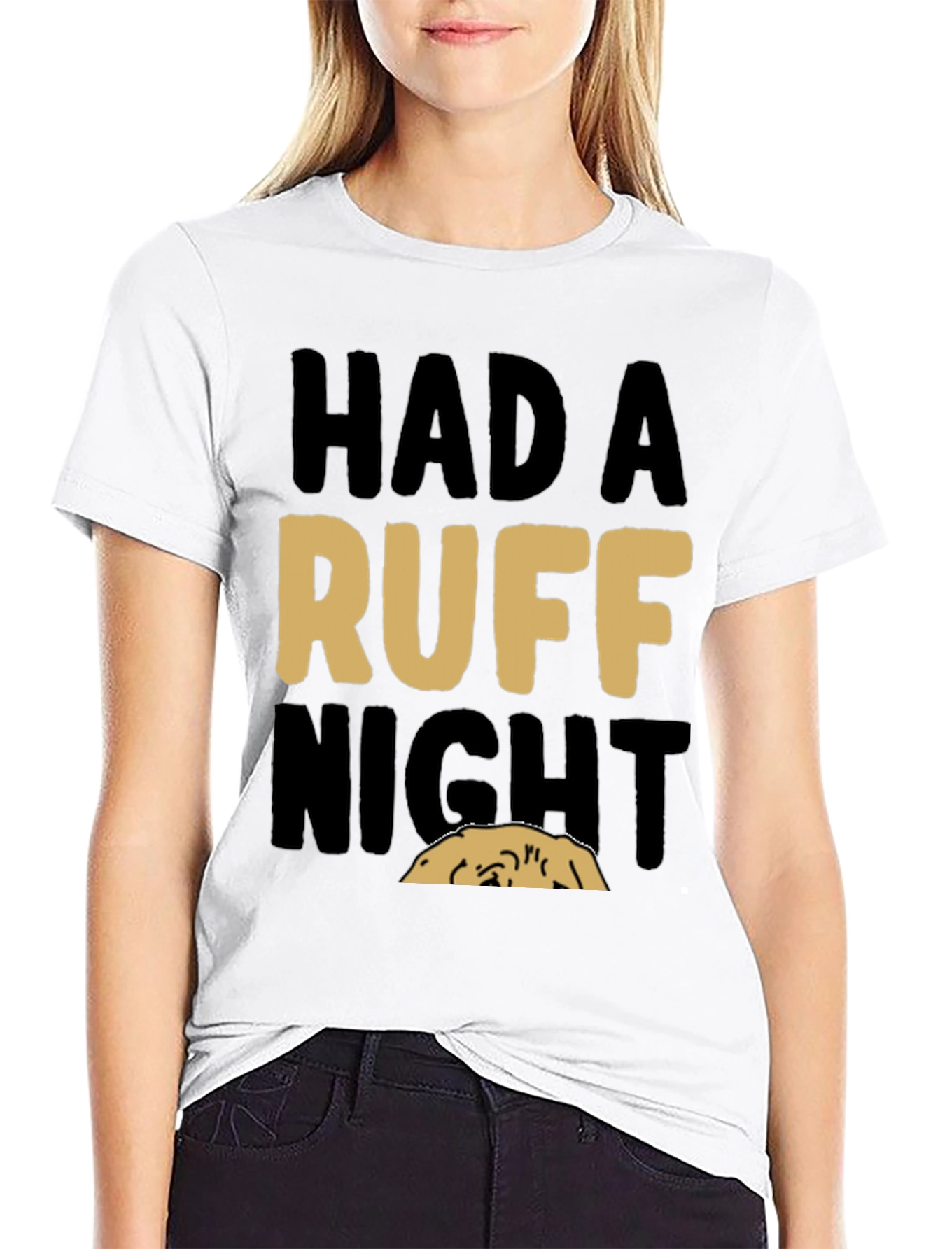 Black Had a Ruff Night T-Shirt - Comfortable Cotton Blend view 9