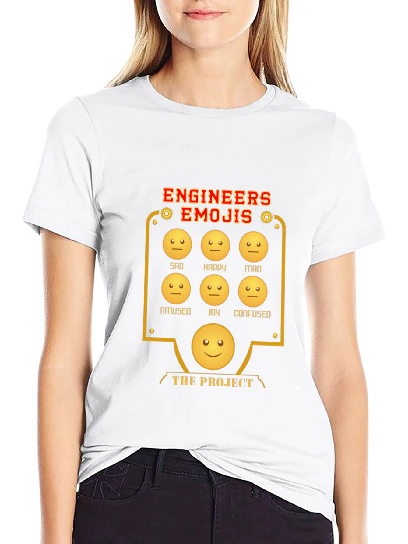 Black Engineer Emoji T-Shirt - Humorous Engineering Apparel view 9