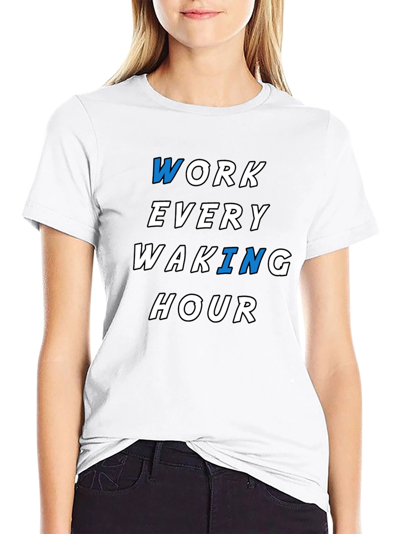 Black Work Every Waking Hour Graphic Tee - Black view 9