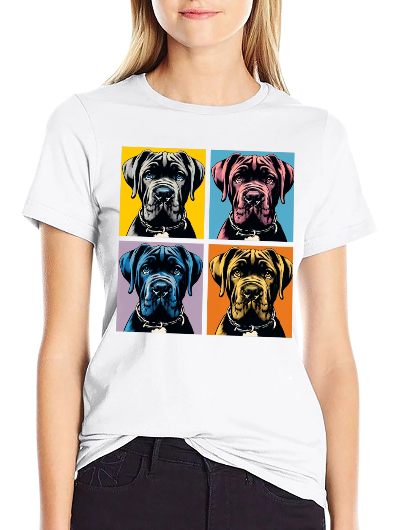 Black Pop Art Dog Graphic T-Shirt - Stylish Pet Lover Apparel view 9