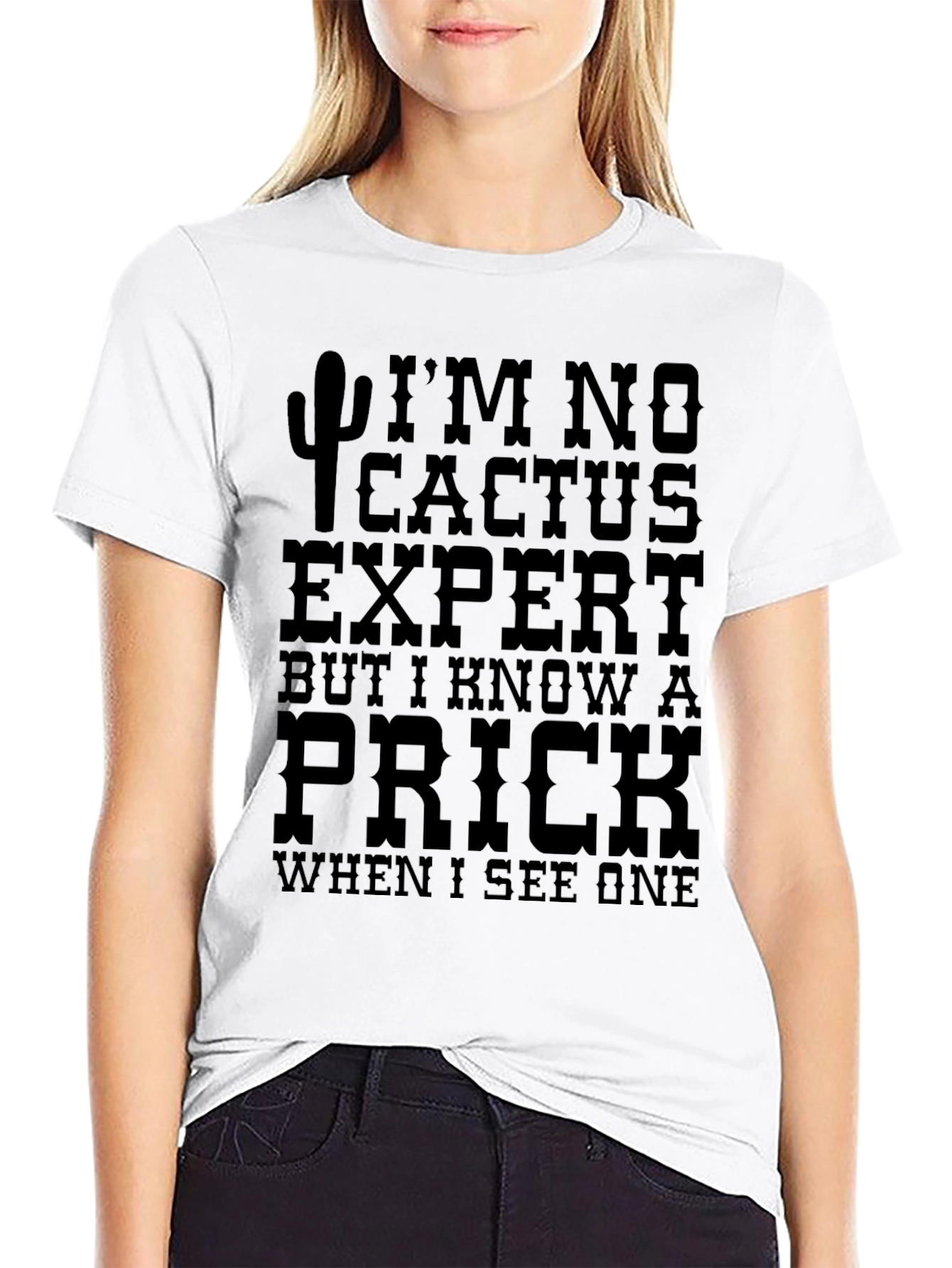 Black Funny Cactus Expert Prick Men's T-Shirt view 9