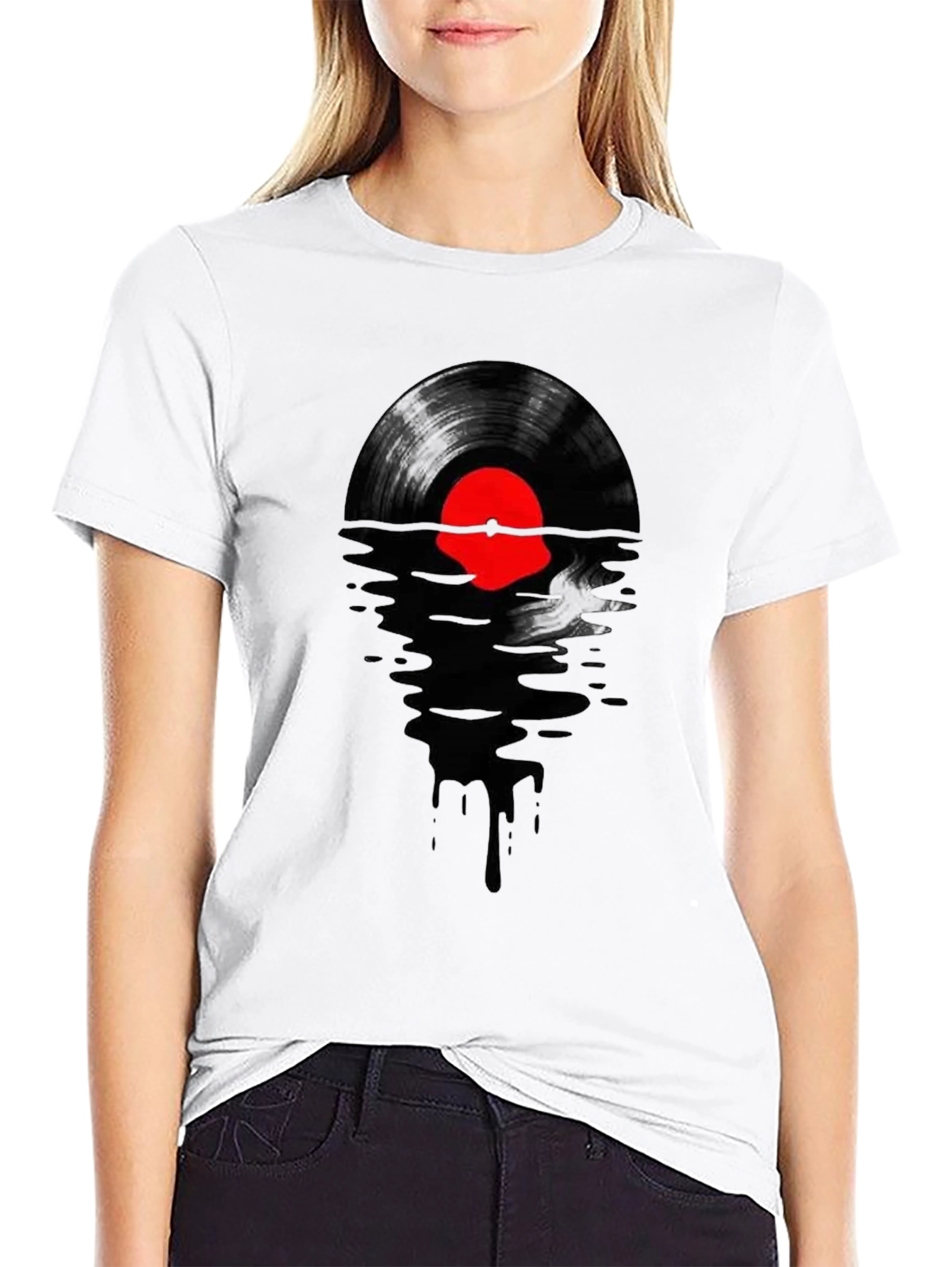 Black Vinyl Record Sunset T-Shirt - Cool Music Lover Tee view 9
