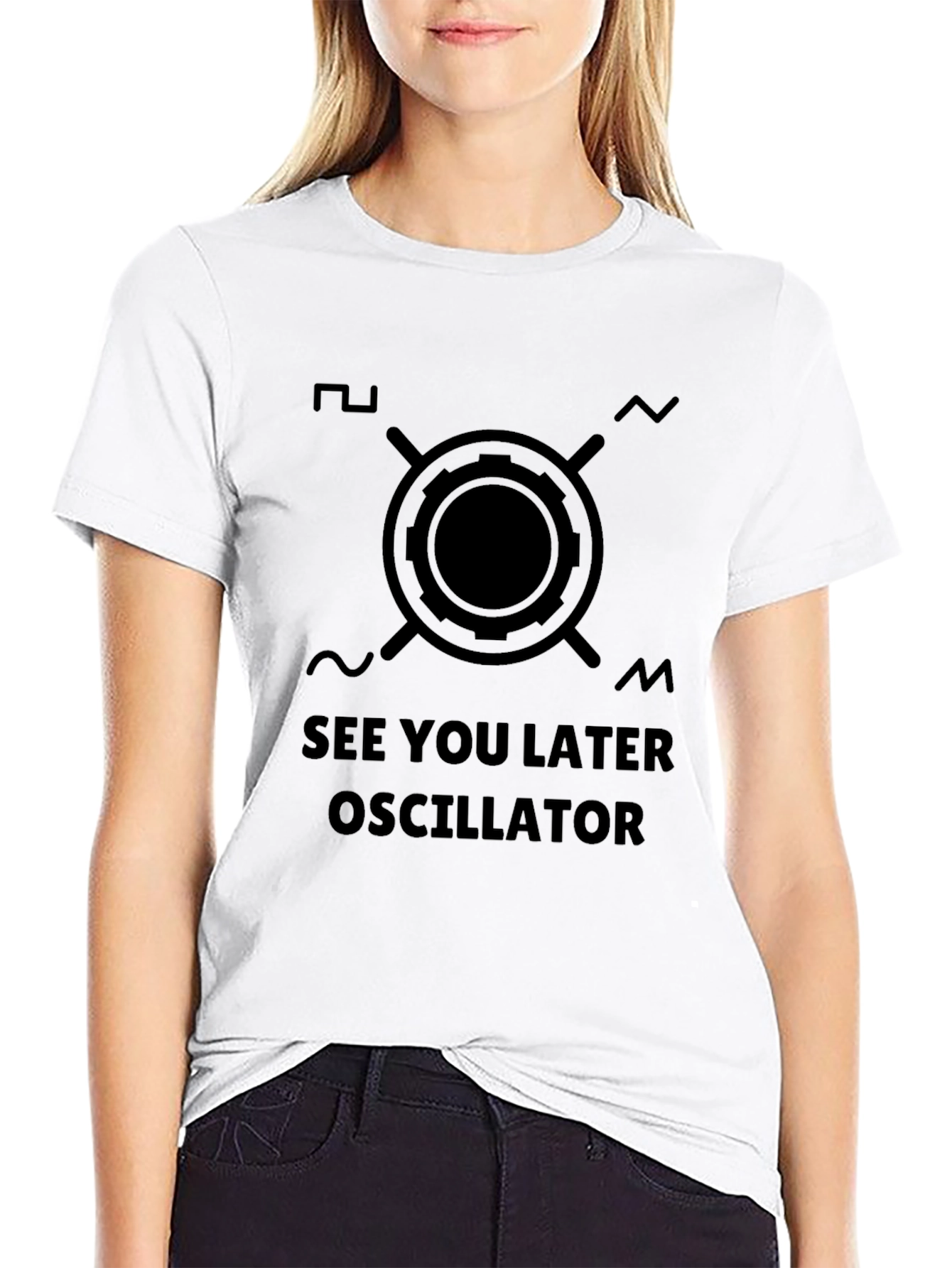 Black See You Later Oscillator T-Shirt view 9
