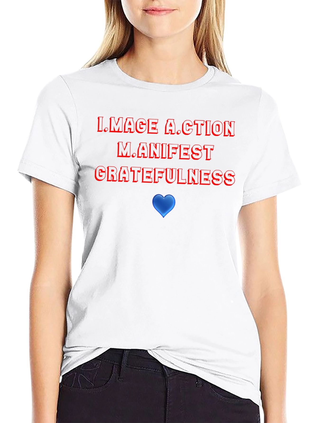 Motivational Graphic T-Shirt - Image Action Manifest Gratefulness - 9