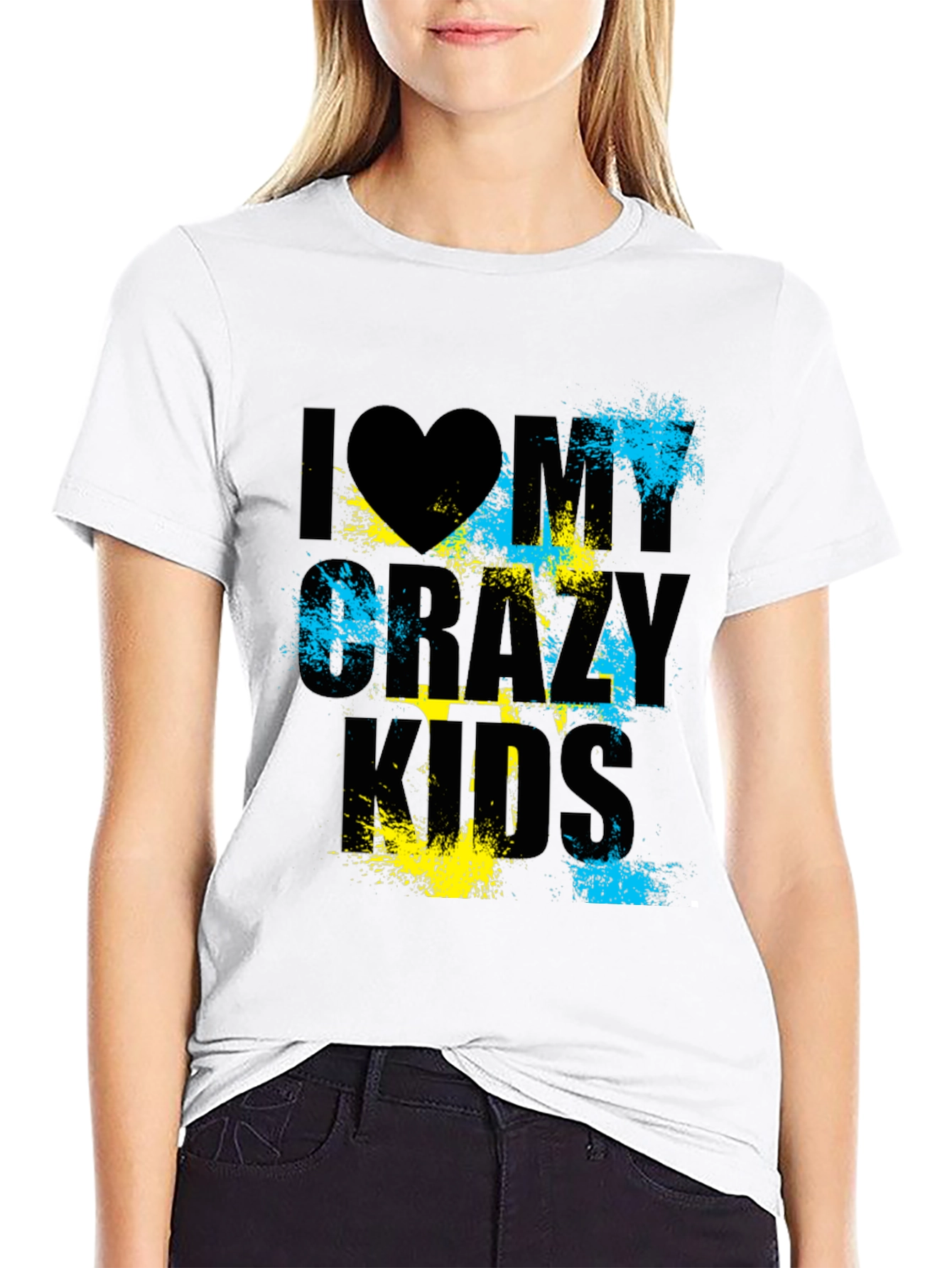 Black I Heart My Crazy Kids Graphic T-Shirt view 9