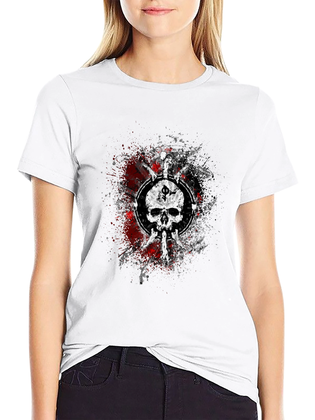 Black Skull & Dagger Graphic Tee - Black view 9