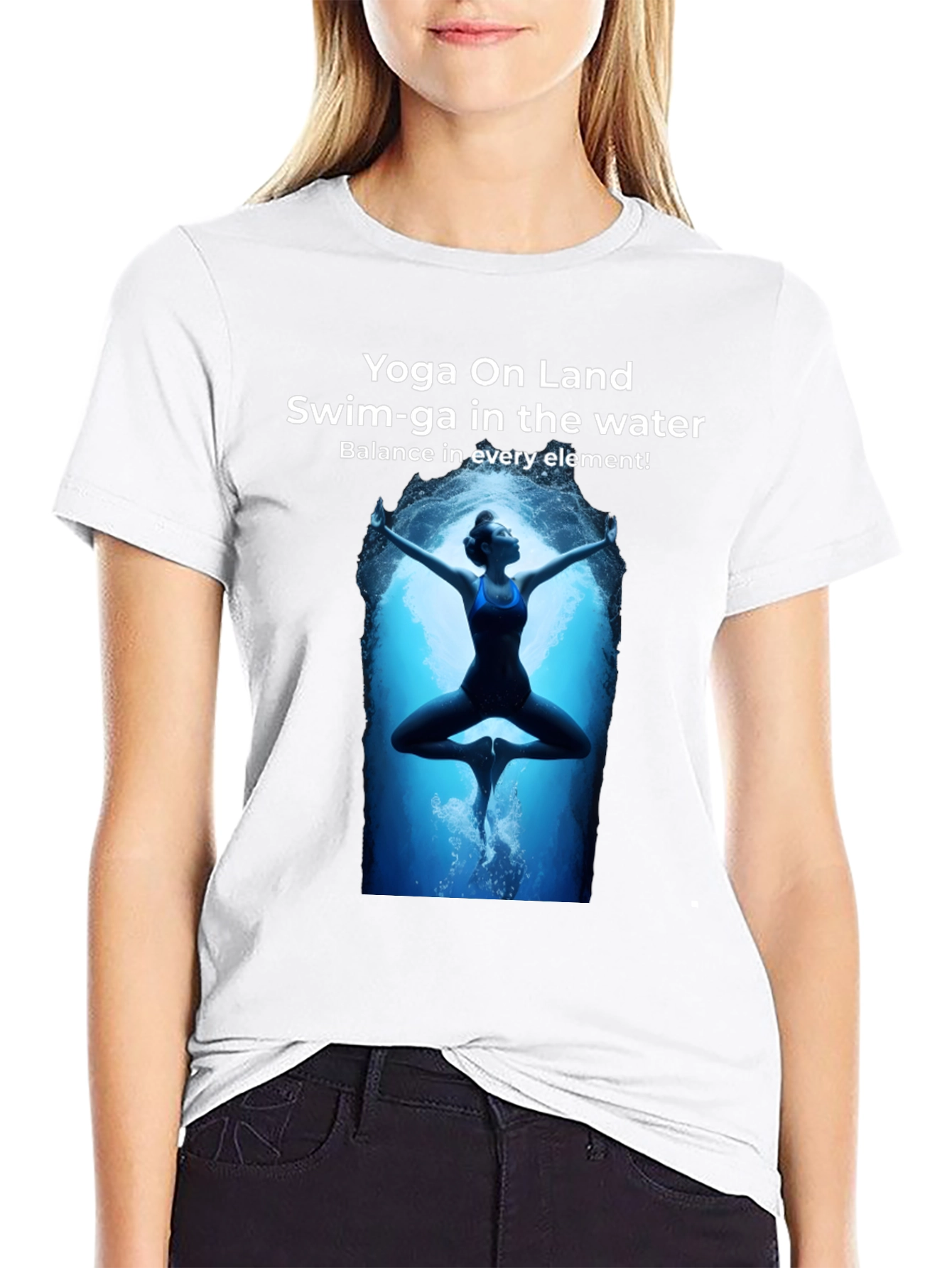 Black Yoga and Swim T-Shirt view 9