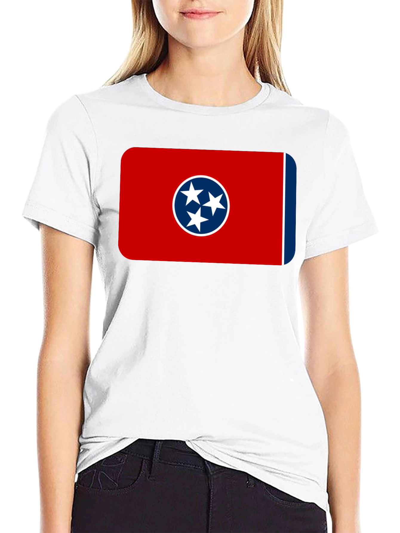 Black Tennessee Flag T-Shirt -  Black Crew Neck Tee view 9