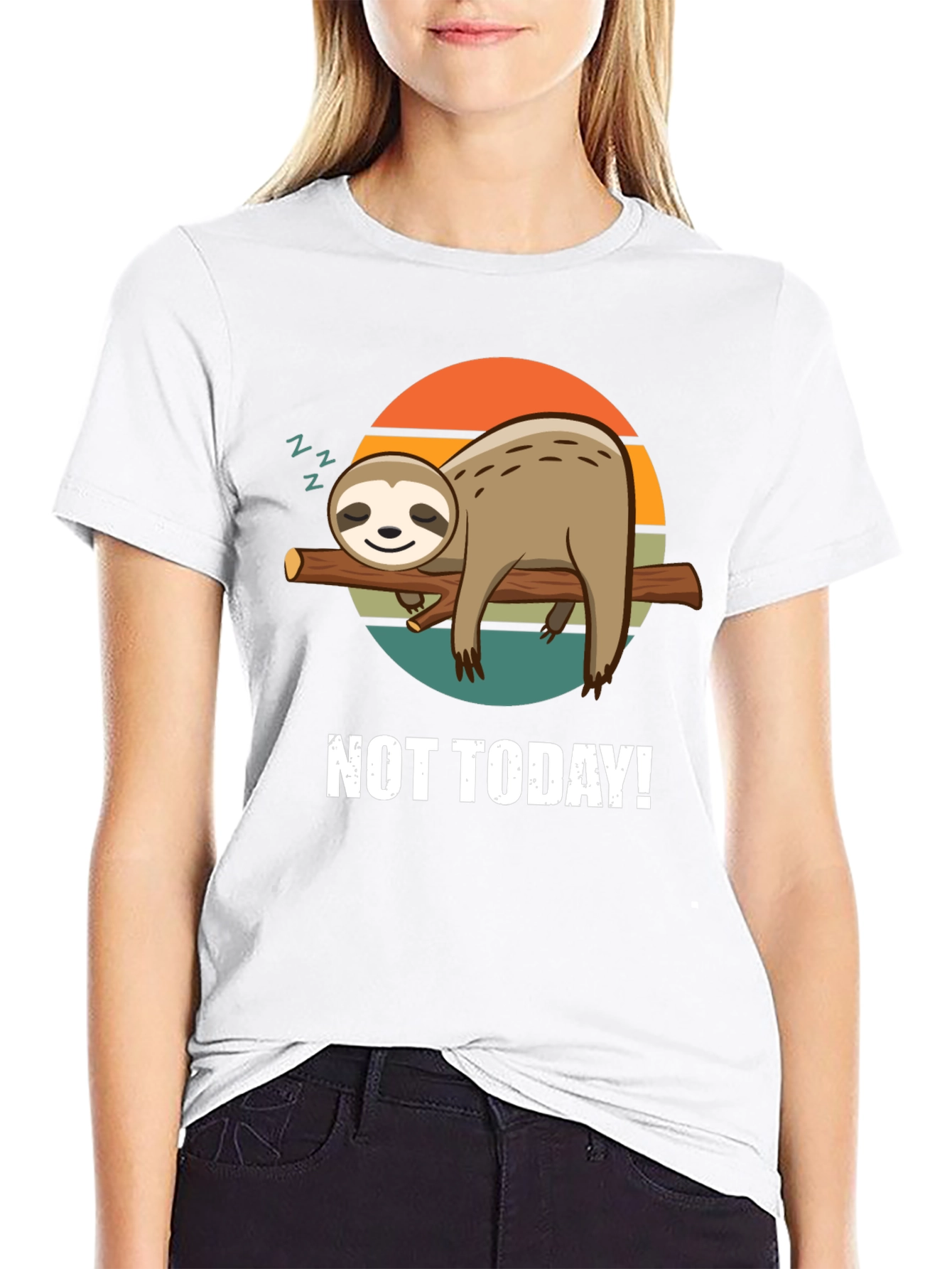 Black Not Today Sloth Graphic Tee - Relaxed Comfort view 9