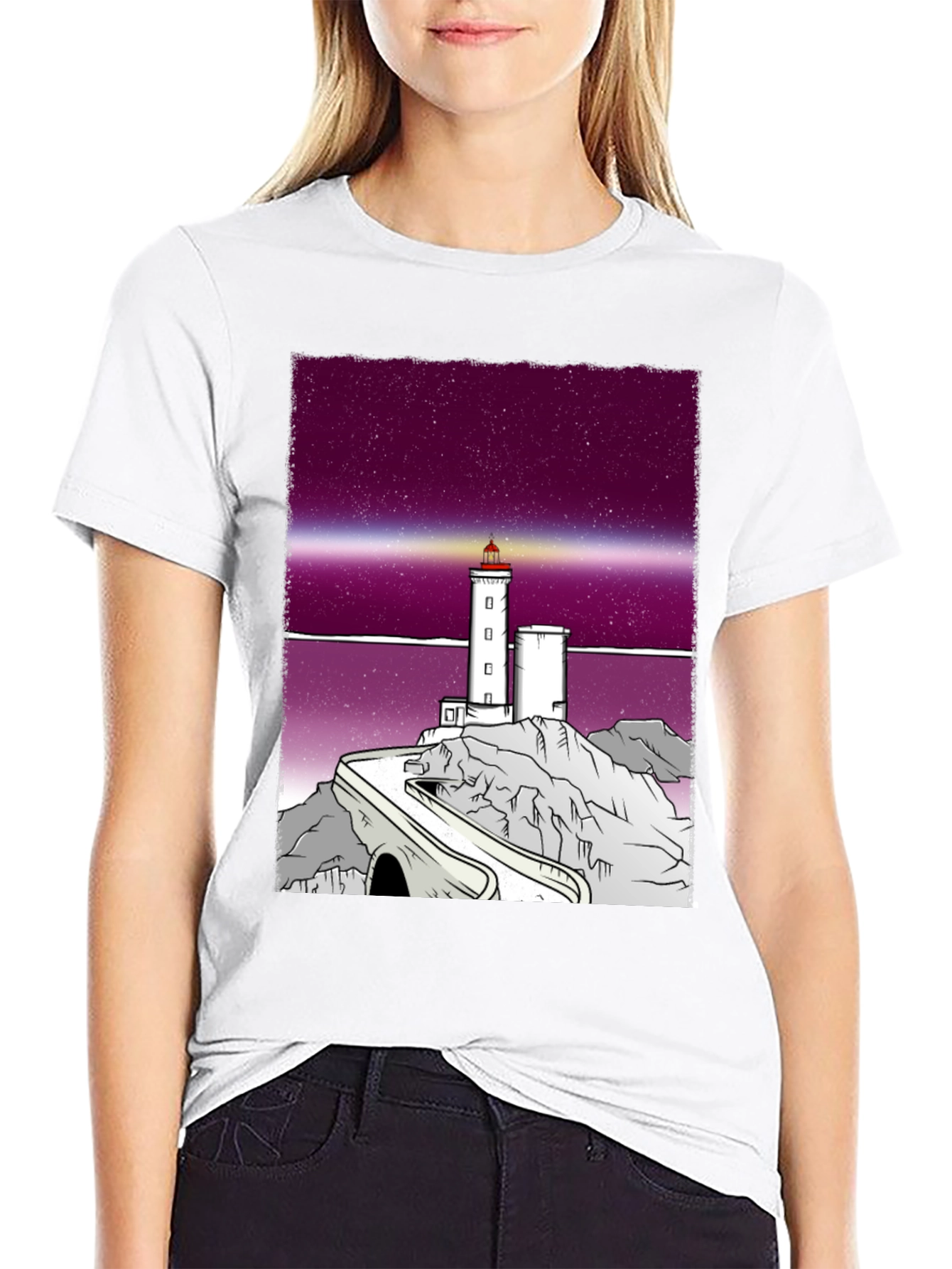 Black Lighthouse Graphic Tee - Unique Design, Comfortable Fit view 9